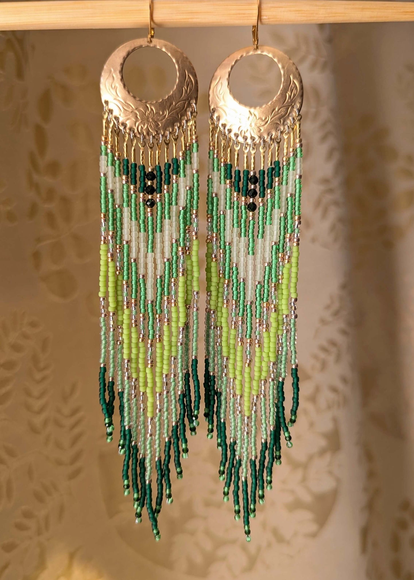 Artemis Green Apple Beaded Earrings