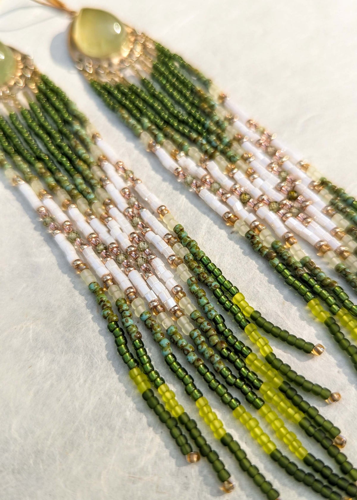 Daphne Lime Green Beaded Earrings