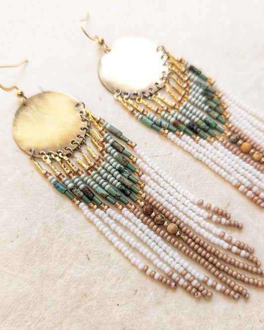 Fatima Turquoise Beaded Earrings