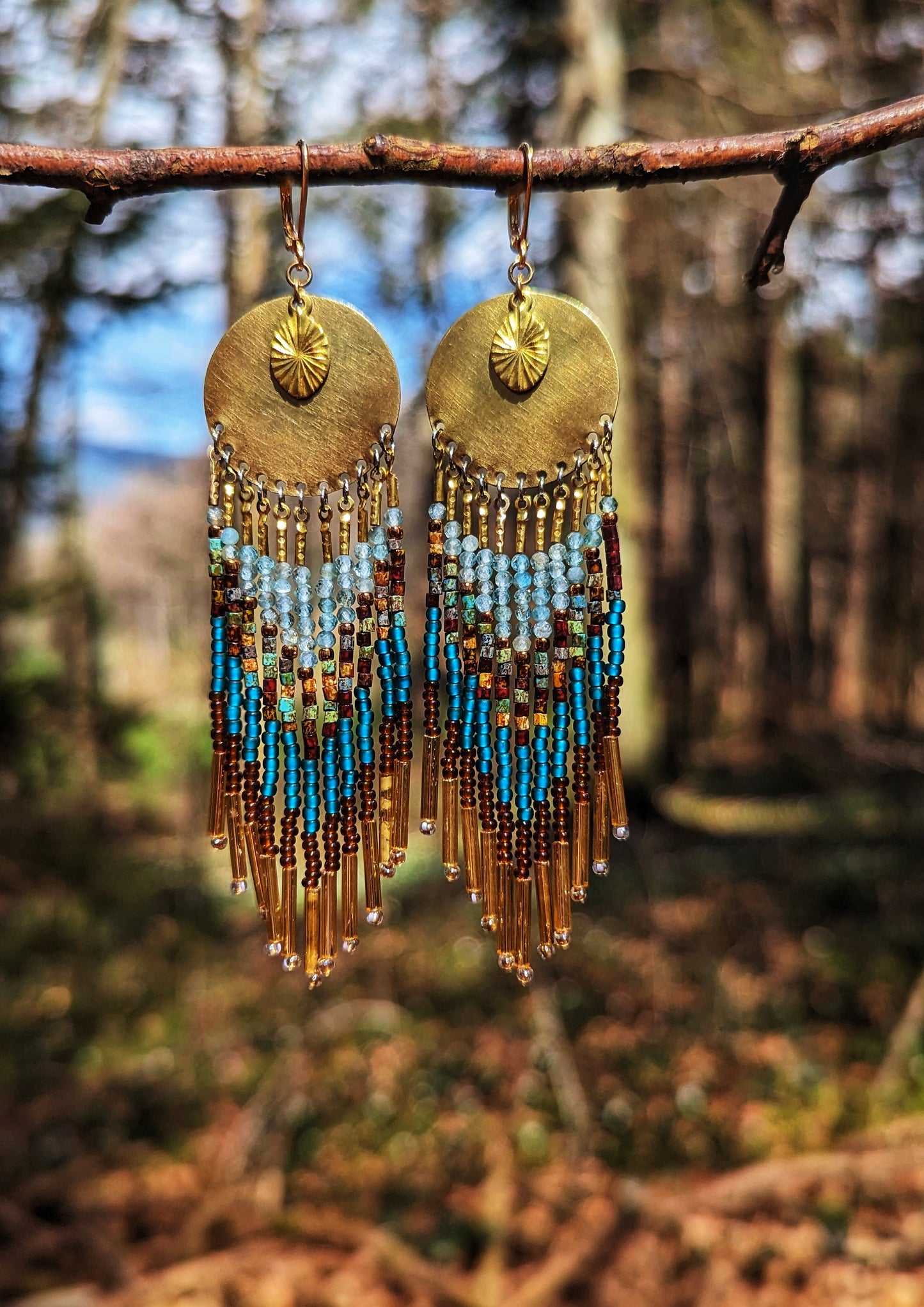 Autumn Apatite Seed Bead Earrings