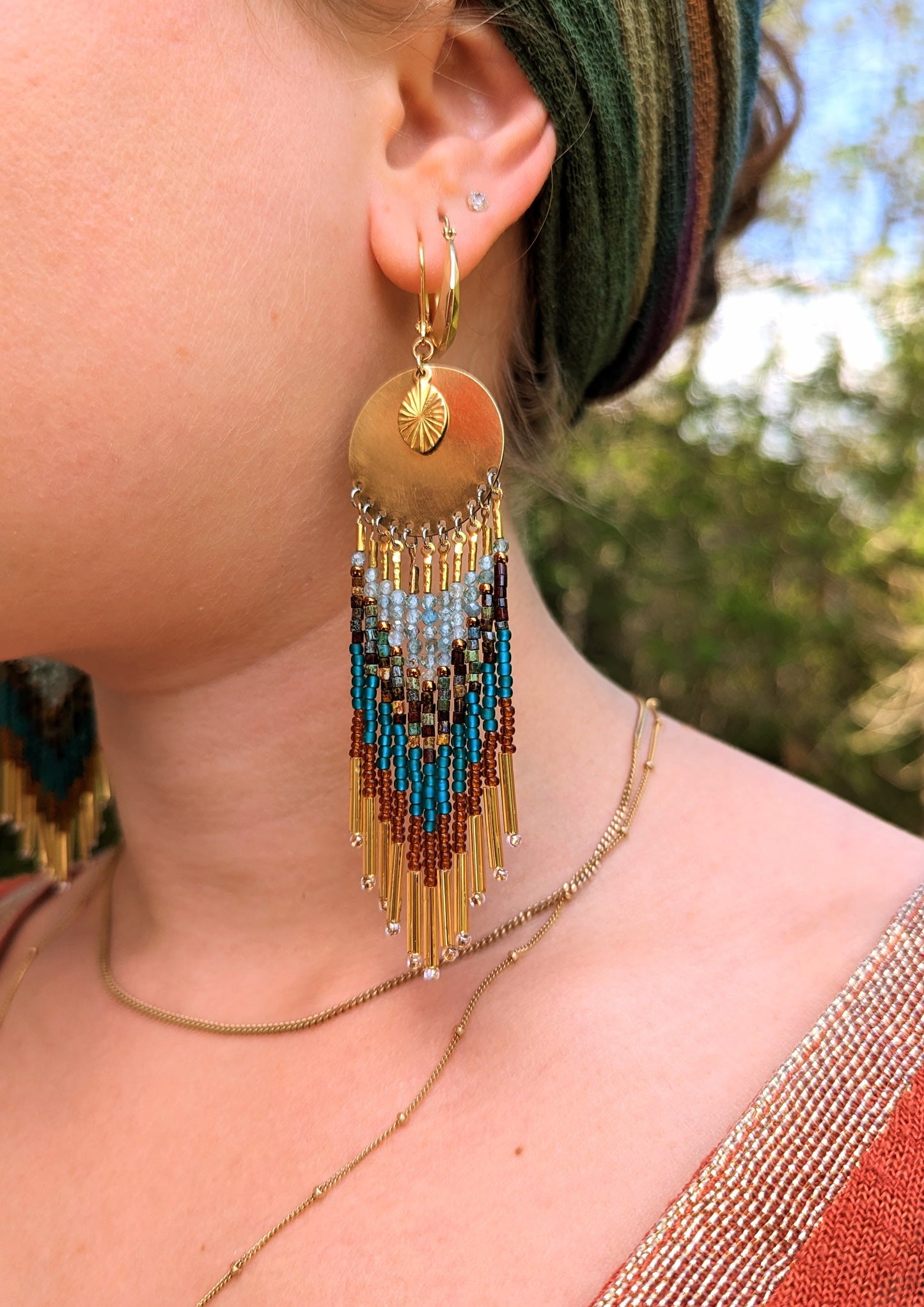 Autumn Apatite Seed Bead Earrings