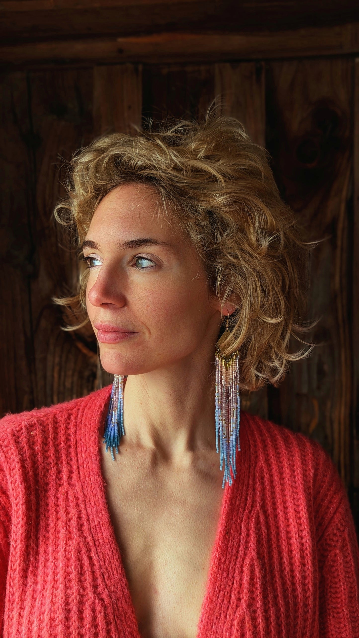 Silverlake Iridescent Seed Bead Earrings