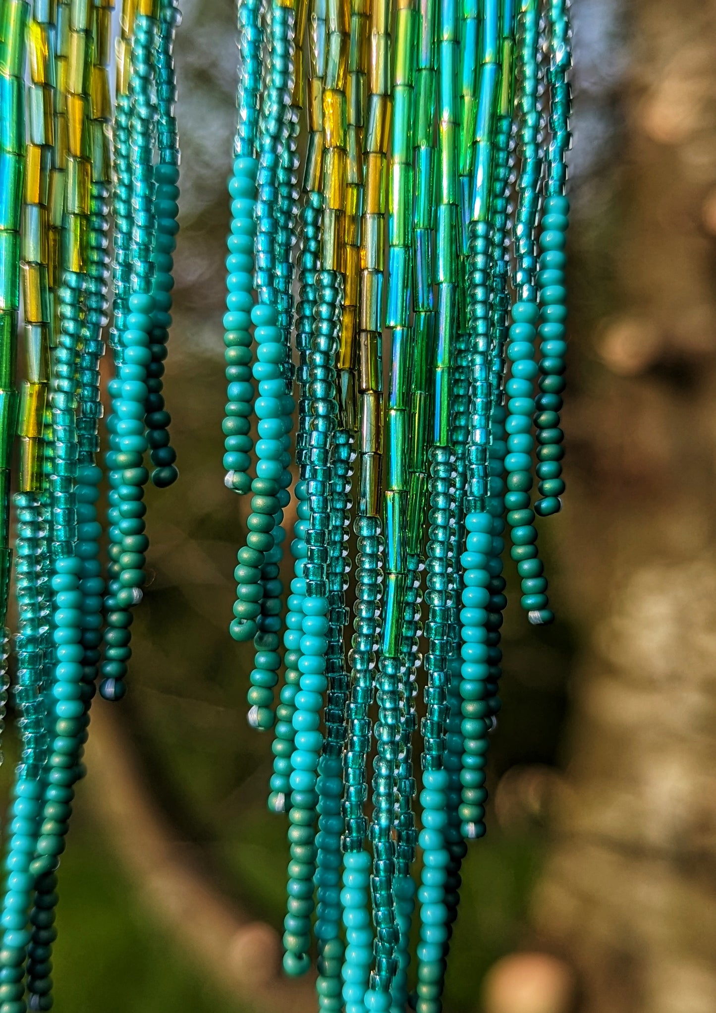 Brundtland Green Seed Bead Earrings