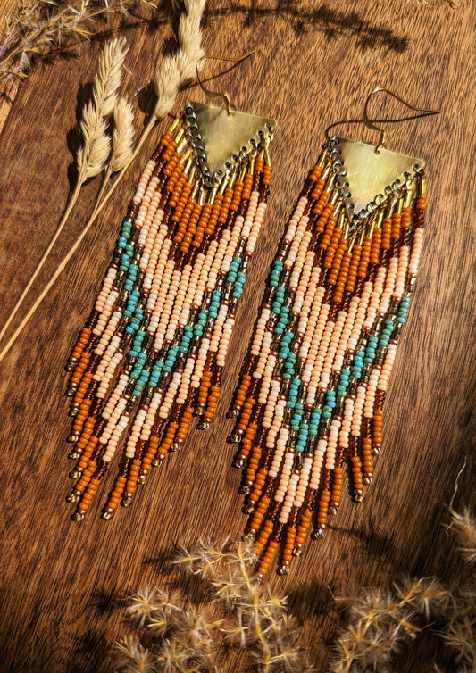 Boucles d'Oreilles Perles Turquoise Sana Persimmon