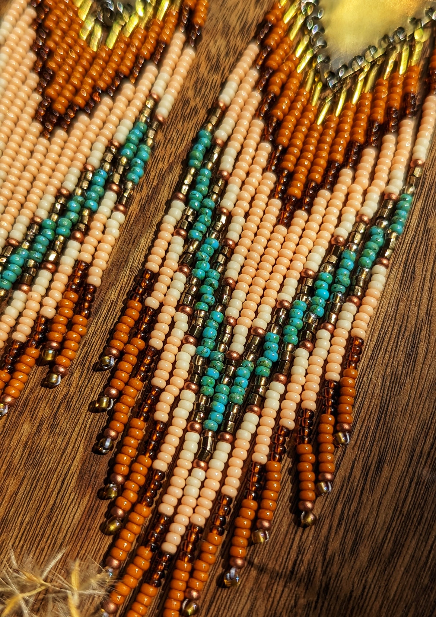 Sana Persimmon Turquoise Beaded Earrings