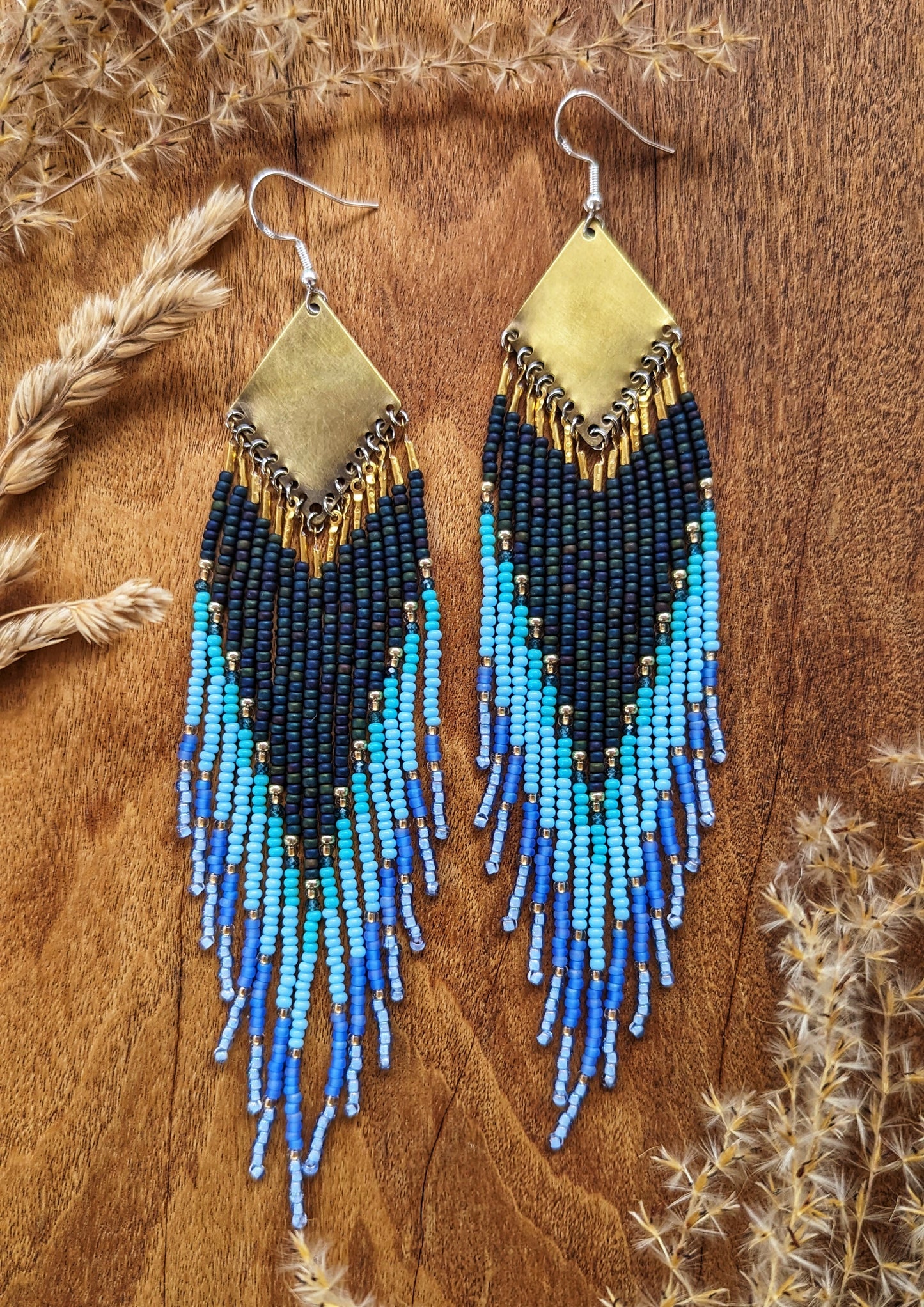 Gloria Cornflower Seed Bead Earrings