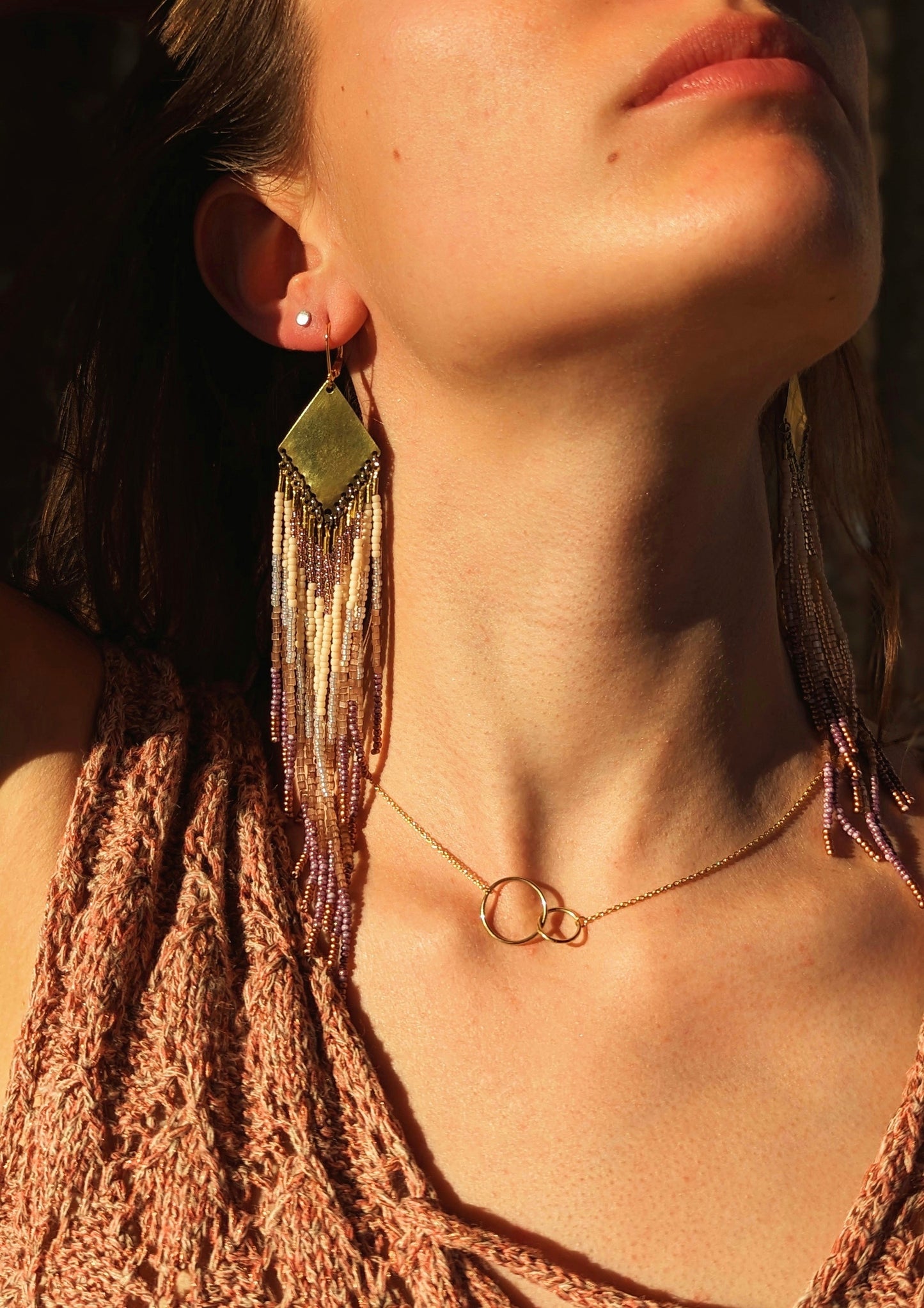 de Beauvoir Lilac Beaded Earrings