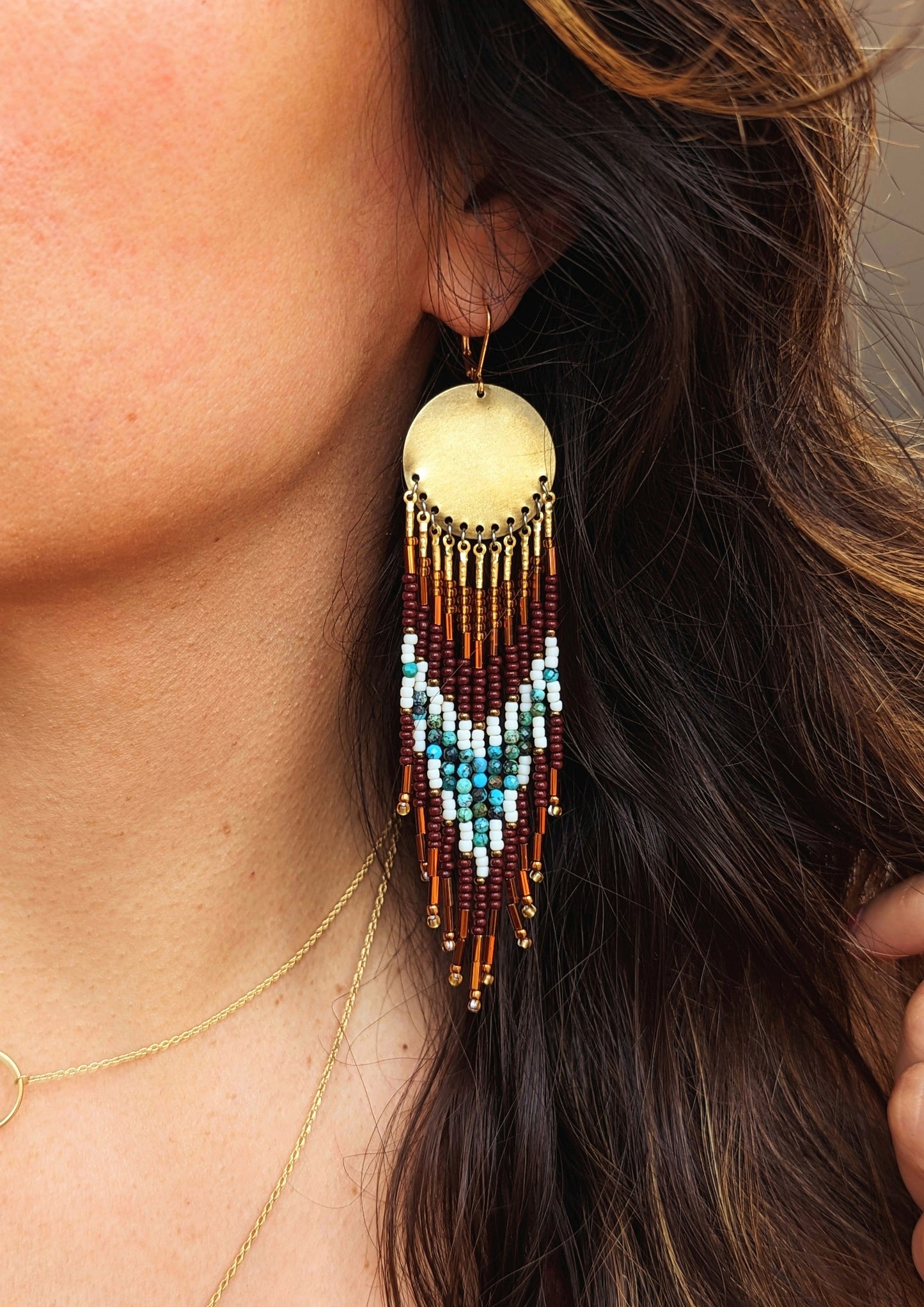 Salma Turquoise Boho Beaded Earrings