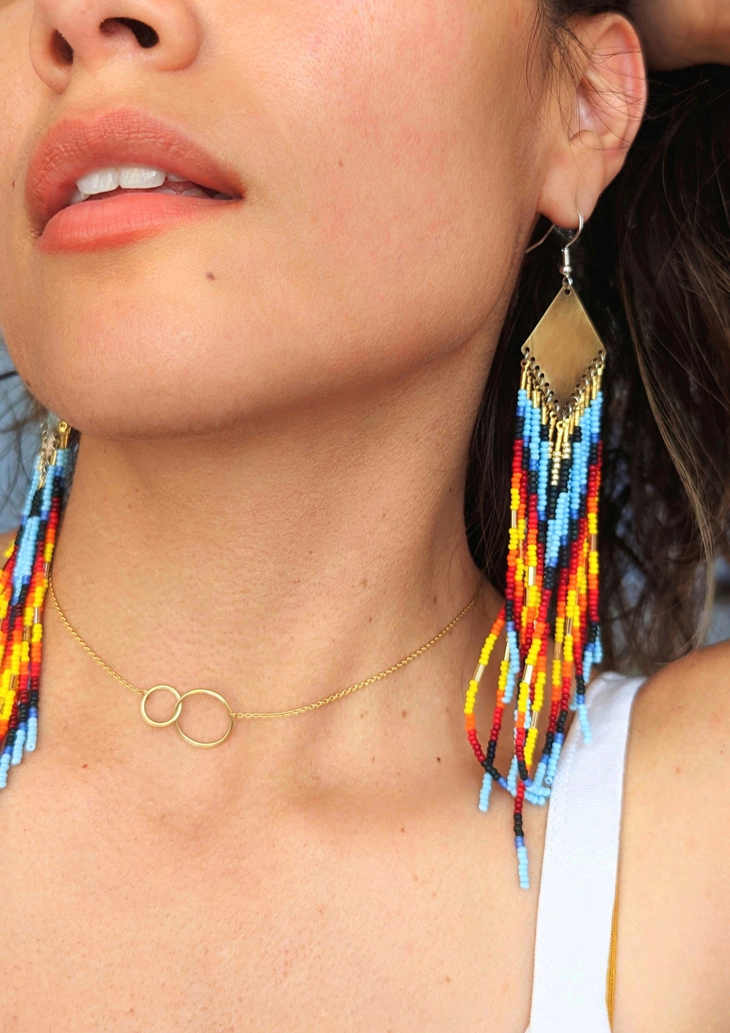 Rihanna Sky on Fire Beaded Earrings
