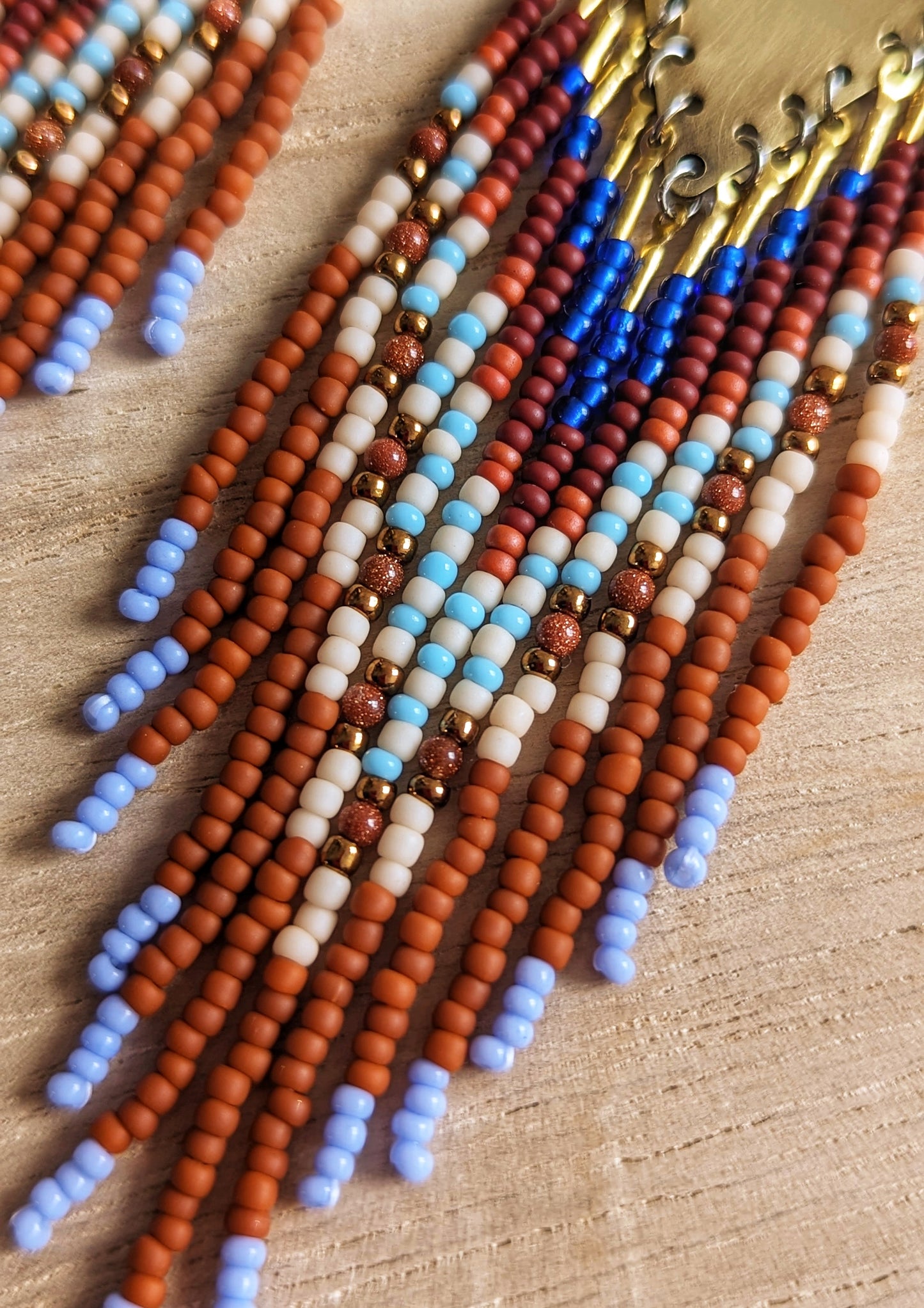 Boucles d'oreilles en perles de terre cuite du sud-ouest de Sanna