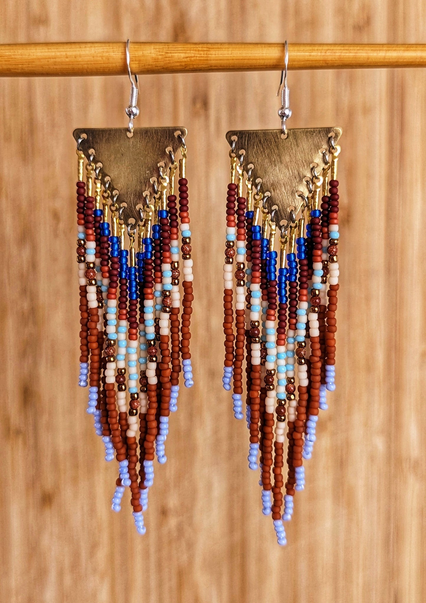 Boucles d'oreilles en perles de terre cuite du sud-ouest de Sanna