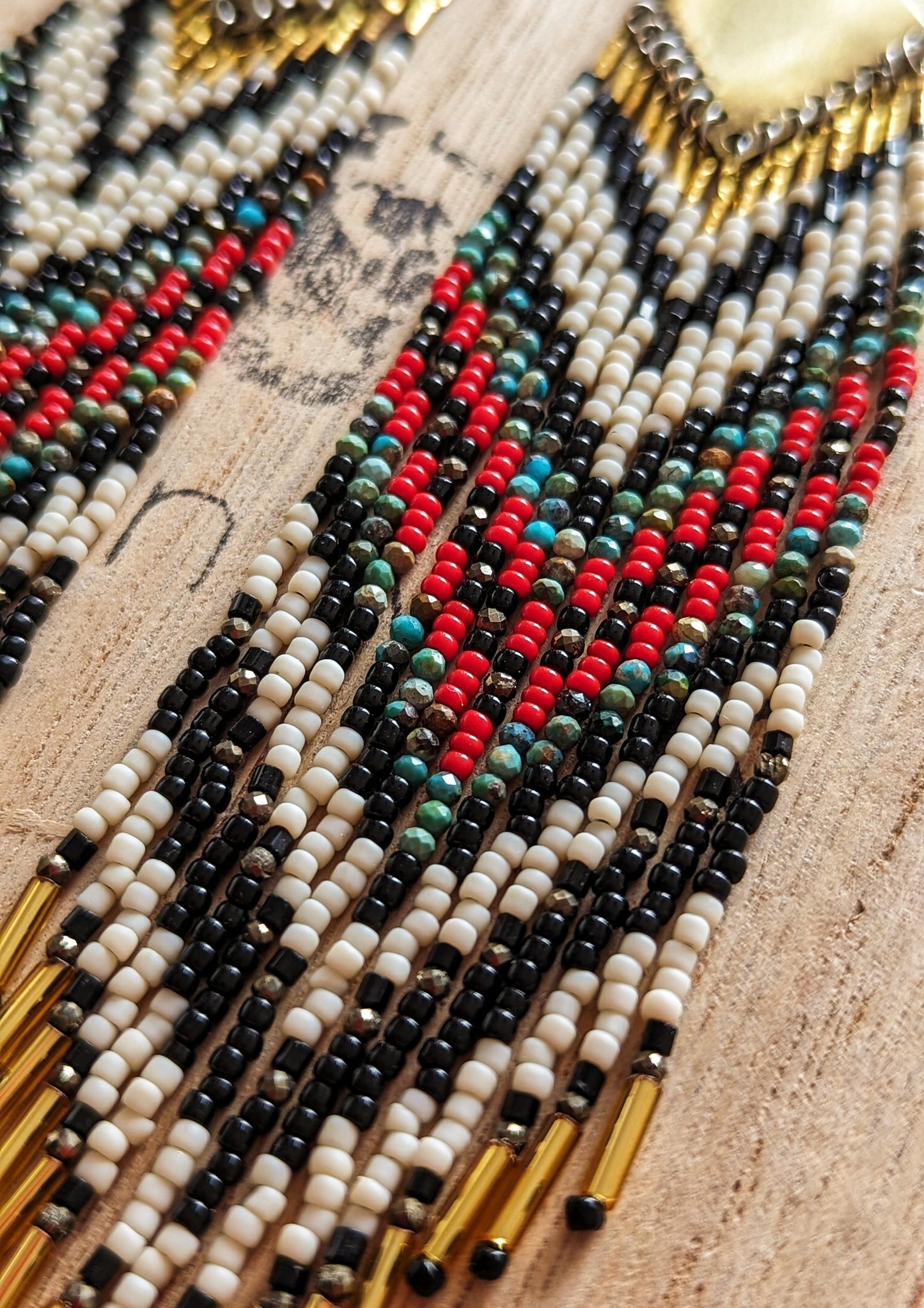 Chavela Red & Turquoise Seed Beaded Earrings