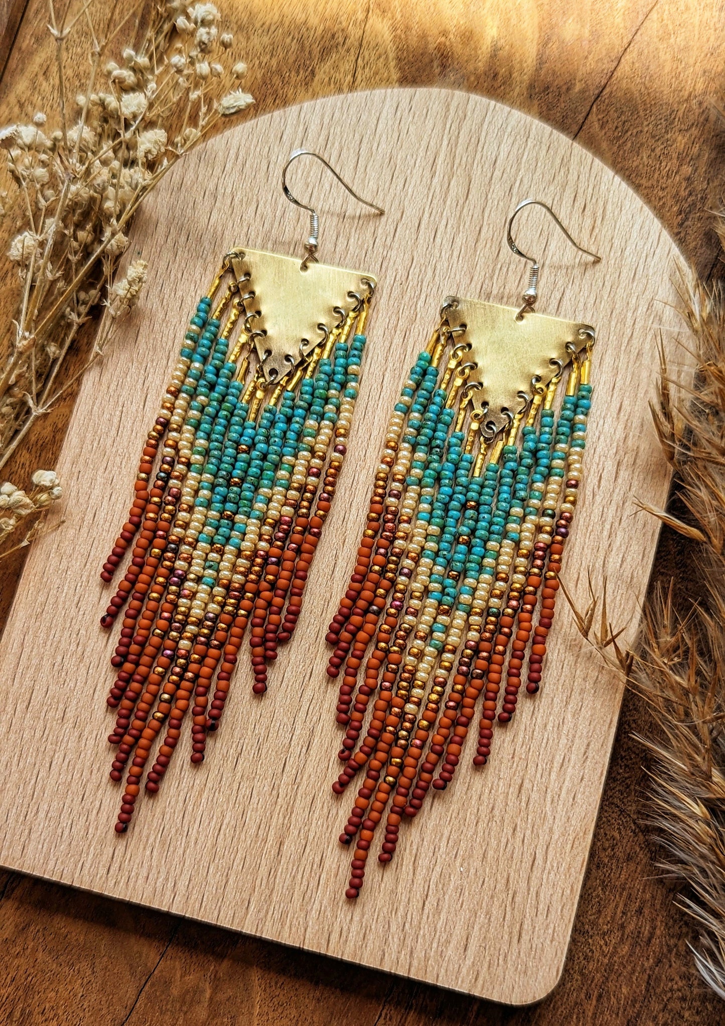 Lilith Terracotta Ombre Beaded Earrings