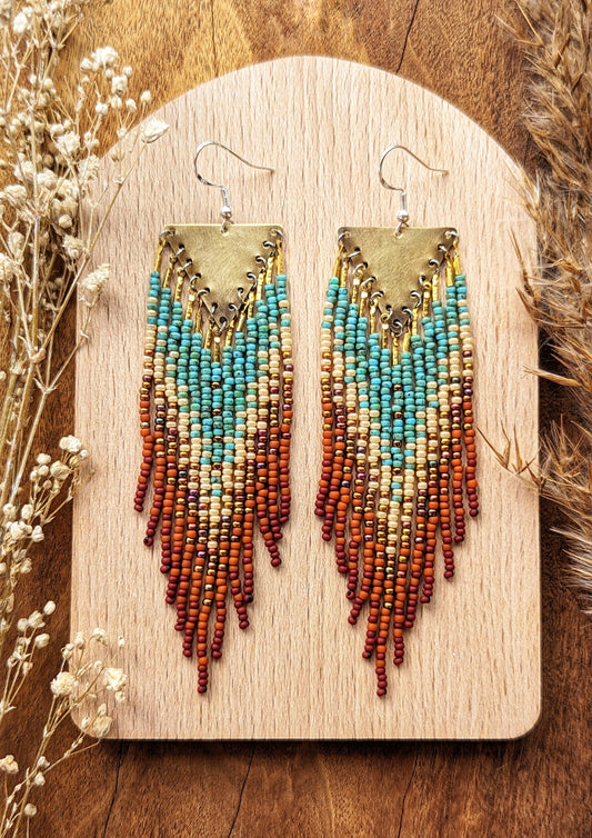 Boucles d'oreilles Lilith Terracotta Ombre Beaded