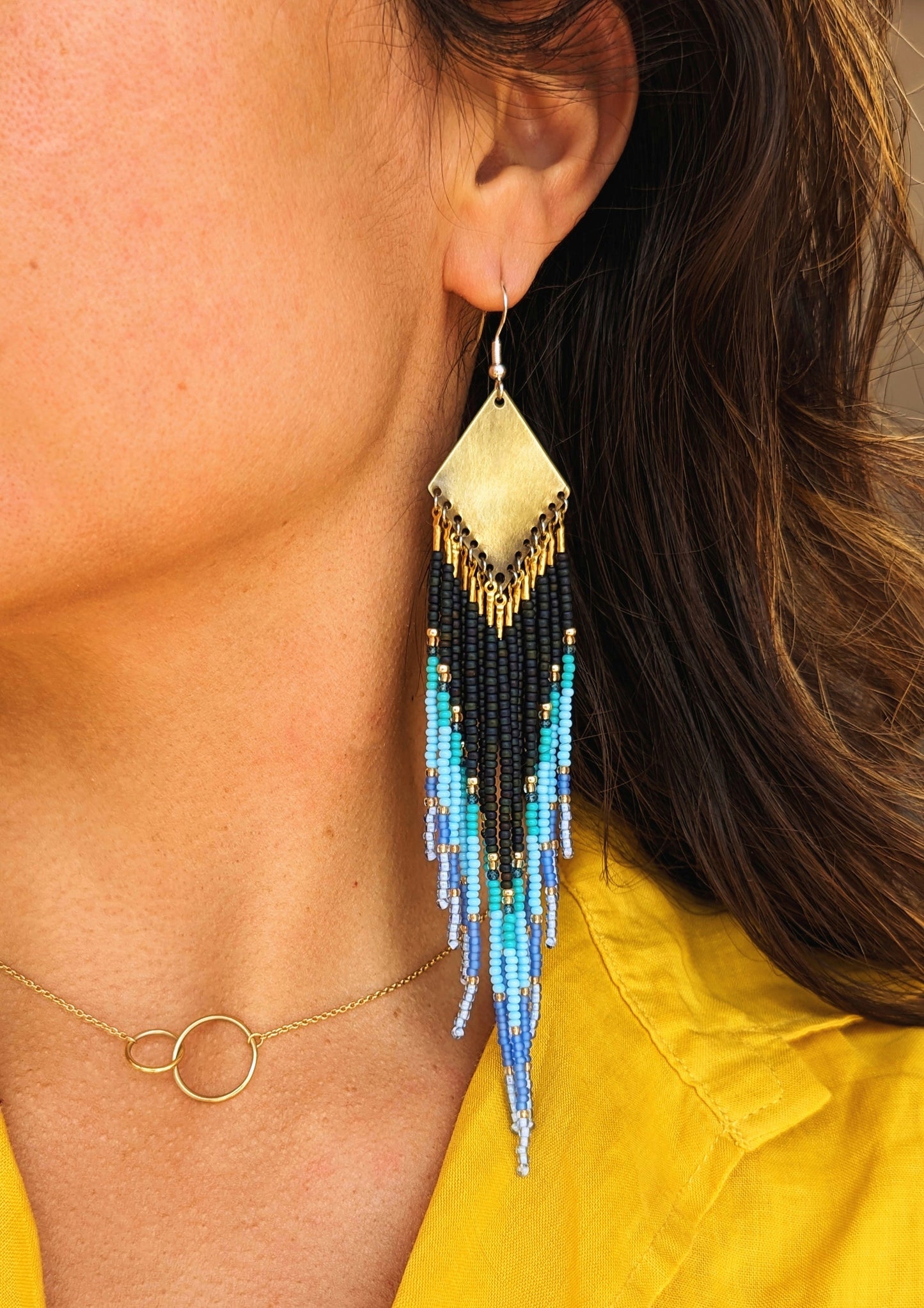 Gloria Cornflower Seed Bead Earrings