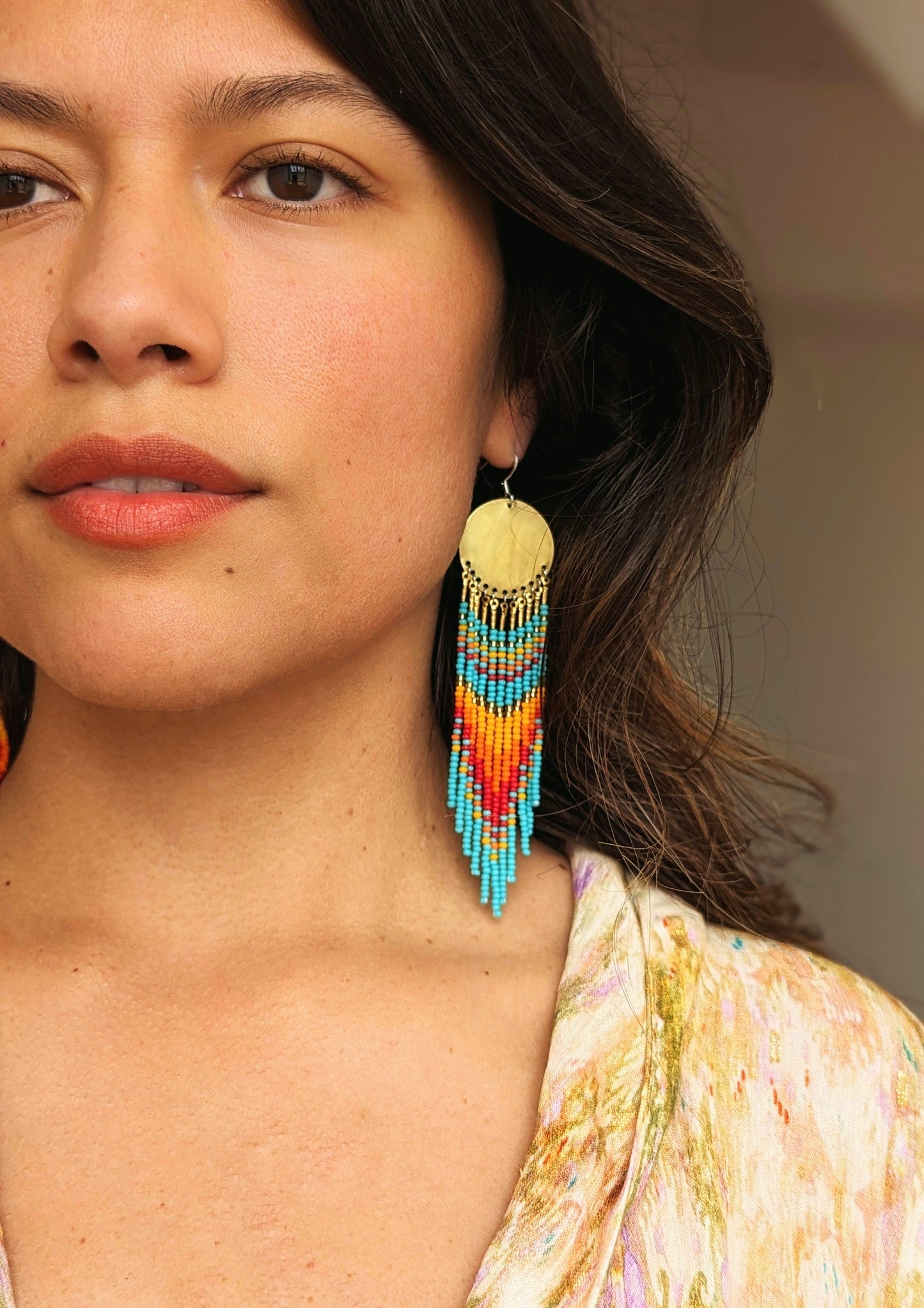 Berta Coral Orange Perlenohrringe