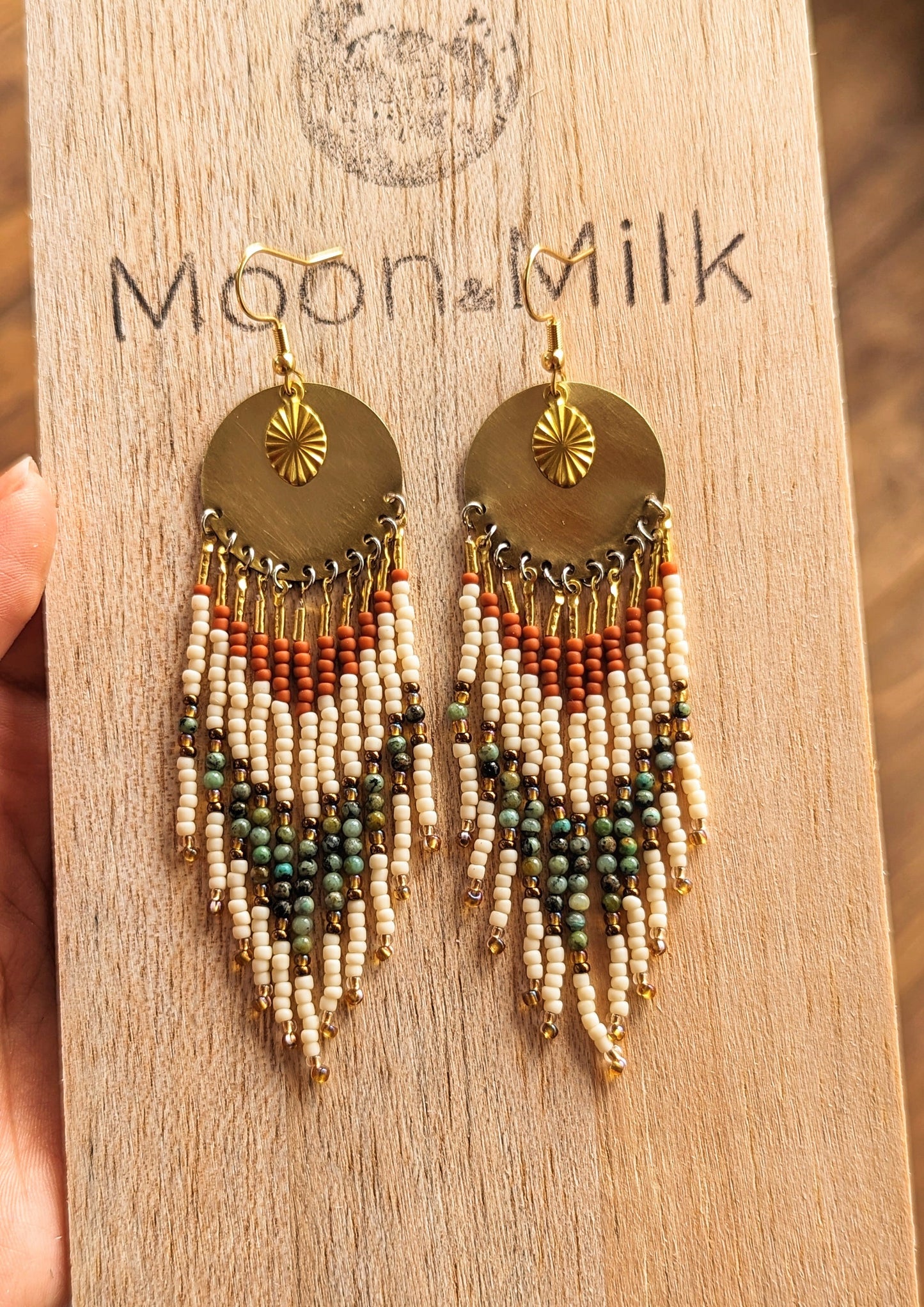 Rhonda Turquoise Seed Bead Earrings