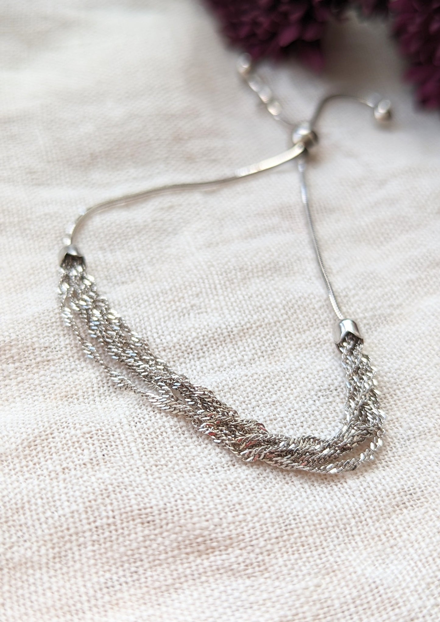 Jovita Multi Strand Silver Bracelet