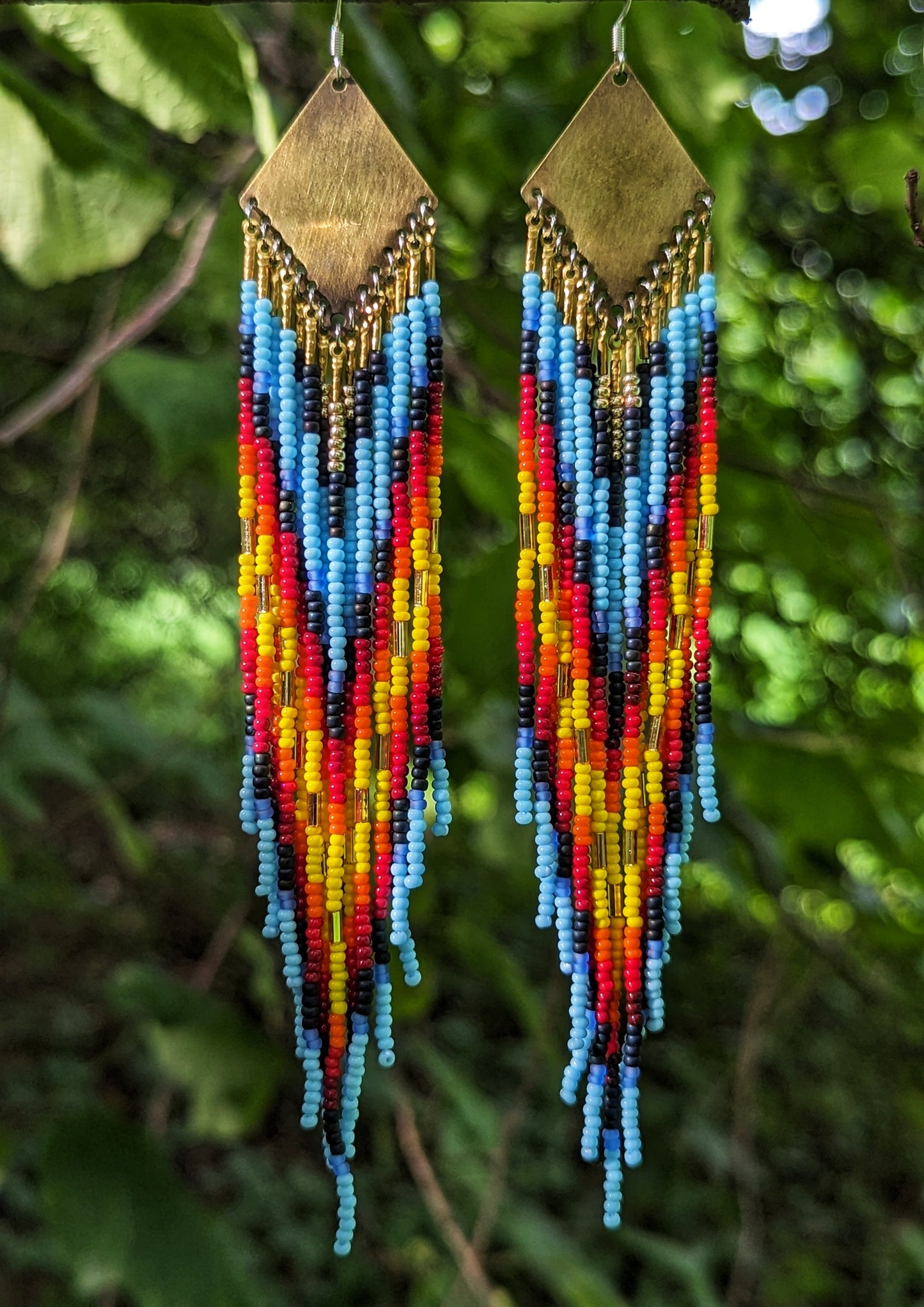 Rihanna Sky on Fire Beaded Earrings