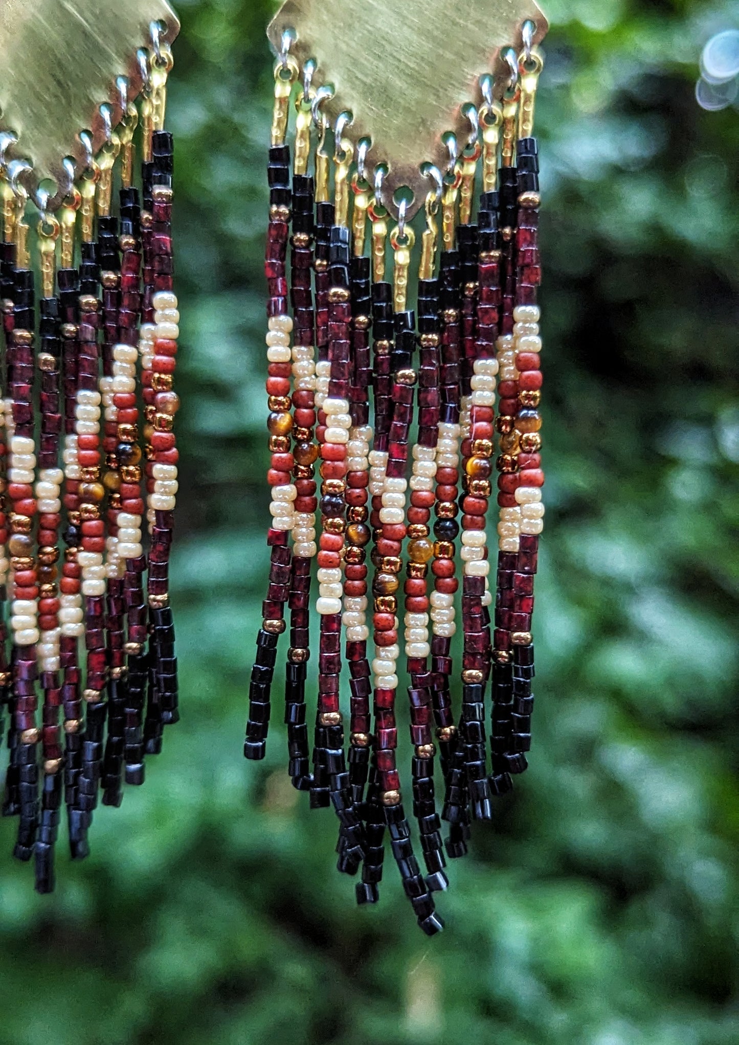 Chiapas Tiger Eye Beaded Earrings