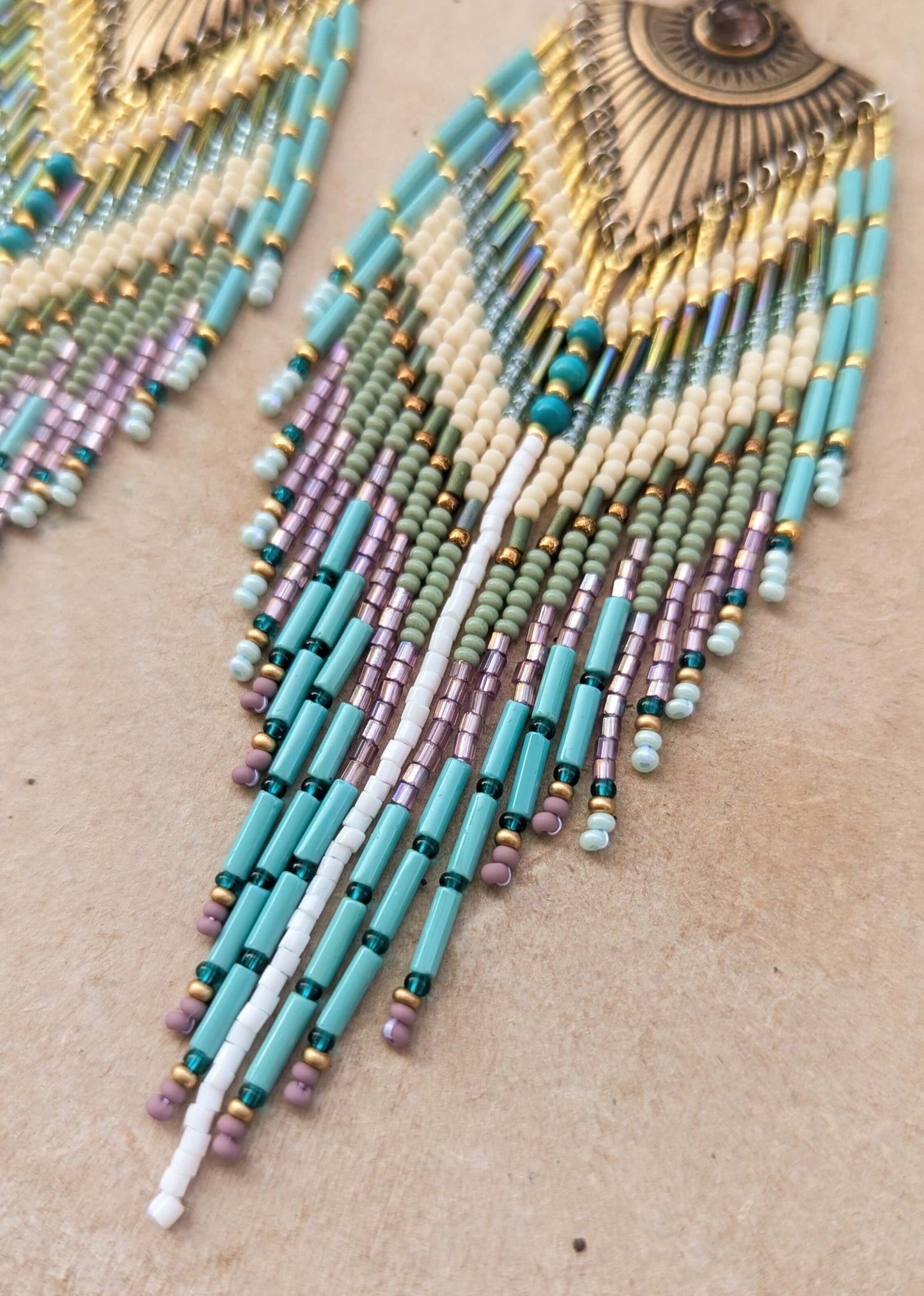 Athena Lavender Beaded Earrings