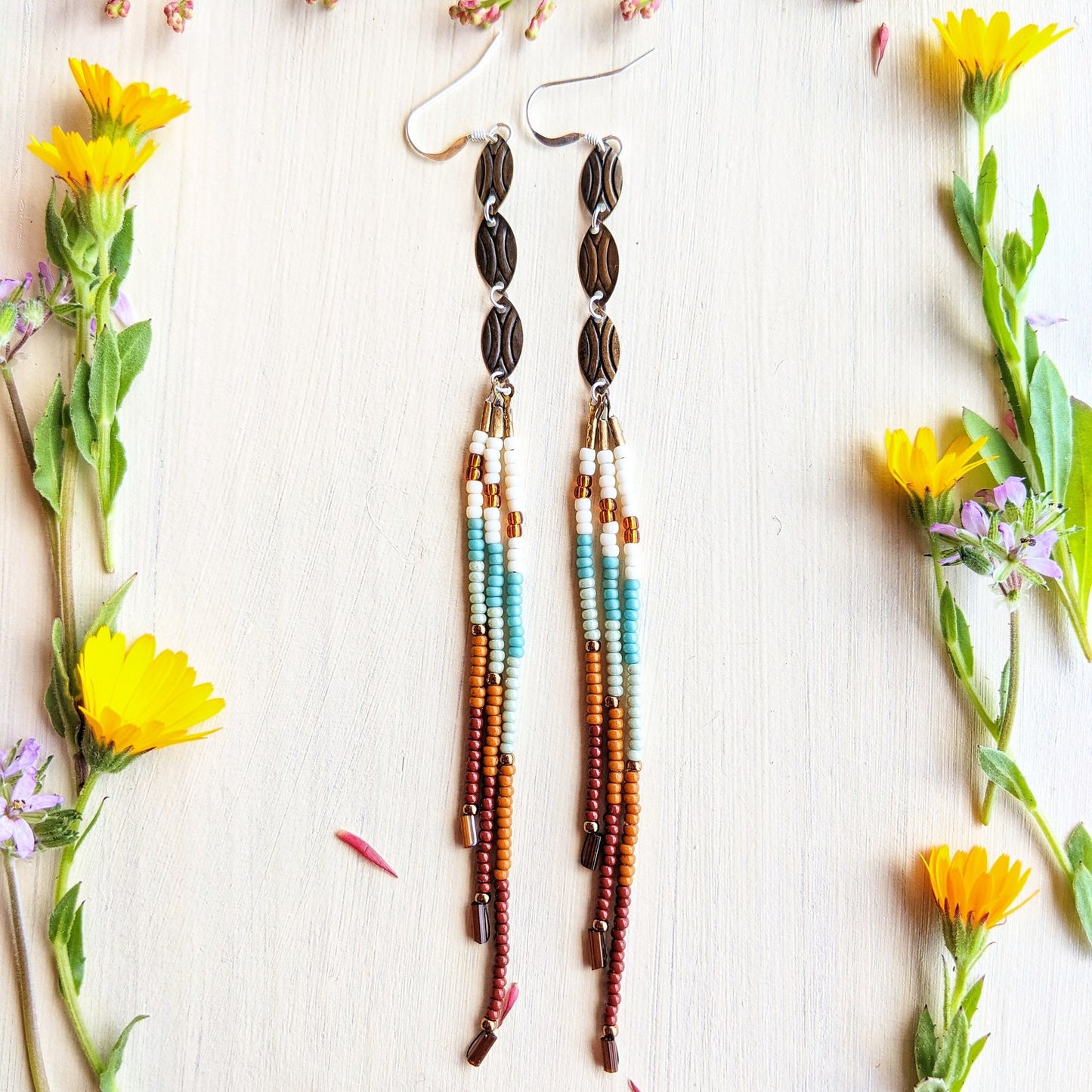 Sophia Sunset Boho Beaded Earrings