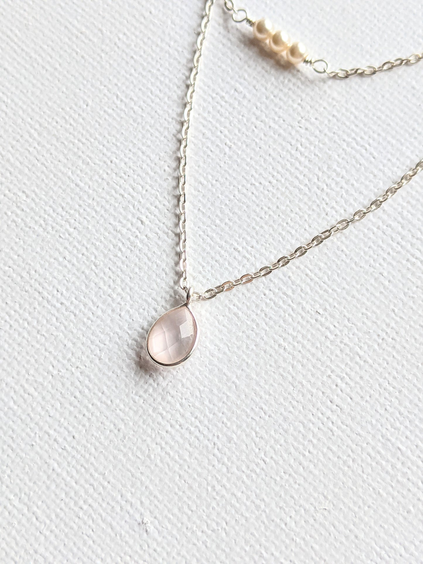 Las Patronas Rose Quartz Layer Necklace