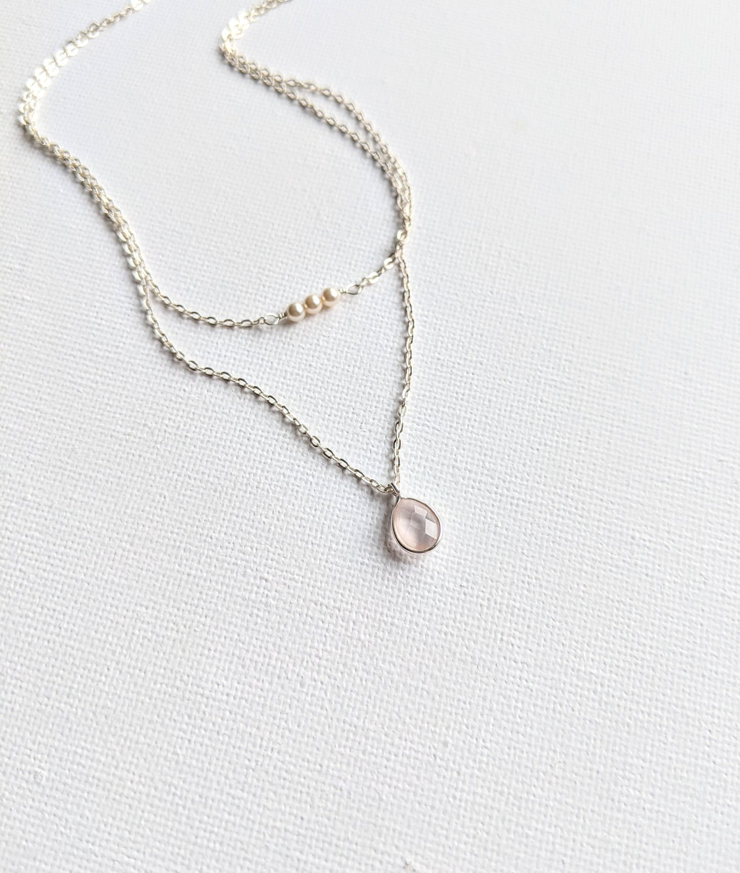 Las Patronas Rose Quartz Layer Necklace