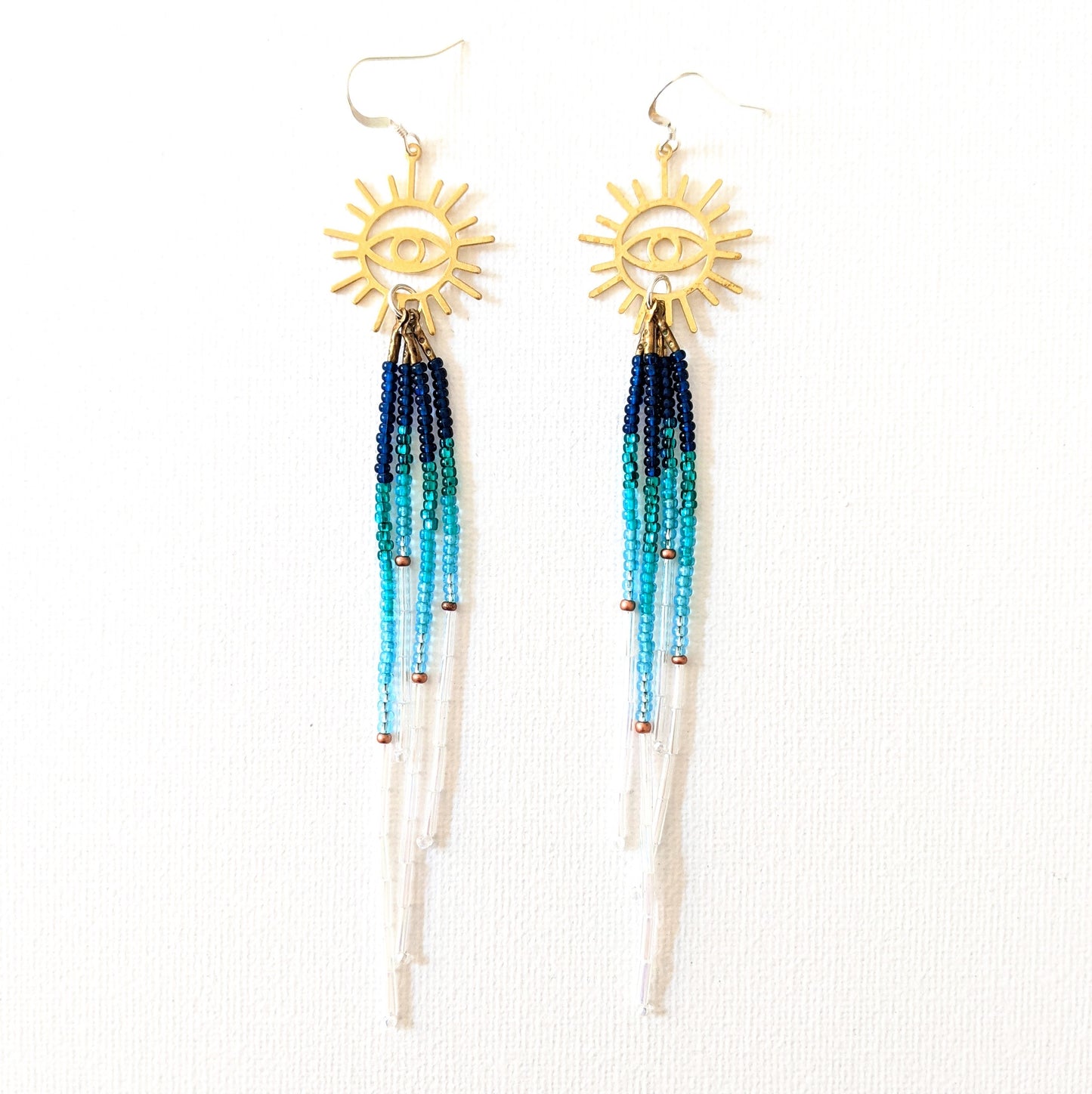 Vreeland Blue Ombre Evil Eye Earrings