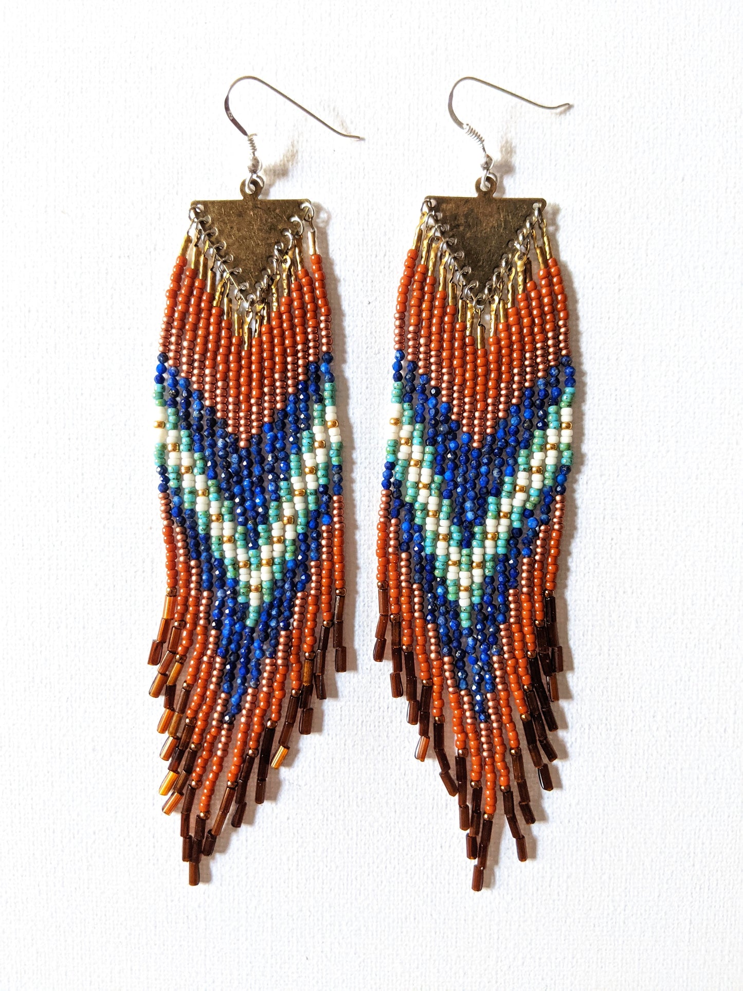 Maya Zion Lapis Beaded Earrings