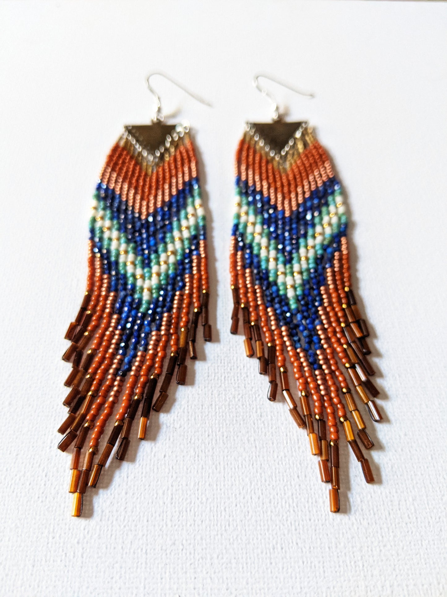 Maya Zion Lapis Beaded Earrings