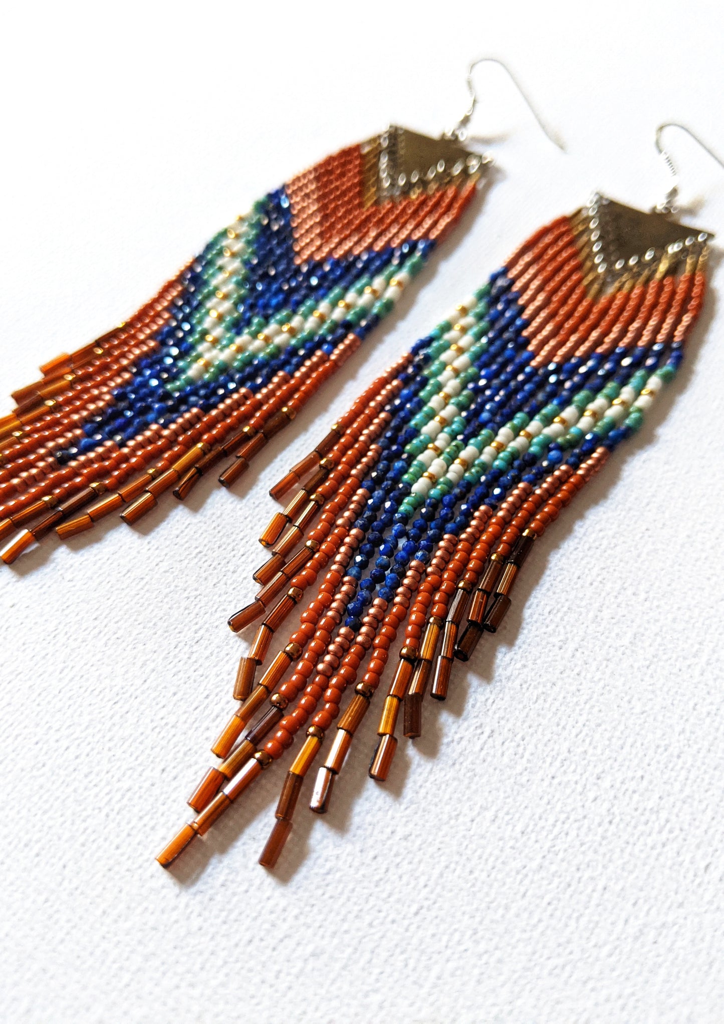 Maya Zion Lapis Beaded Earrings