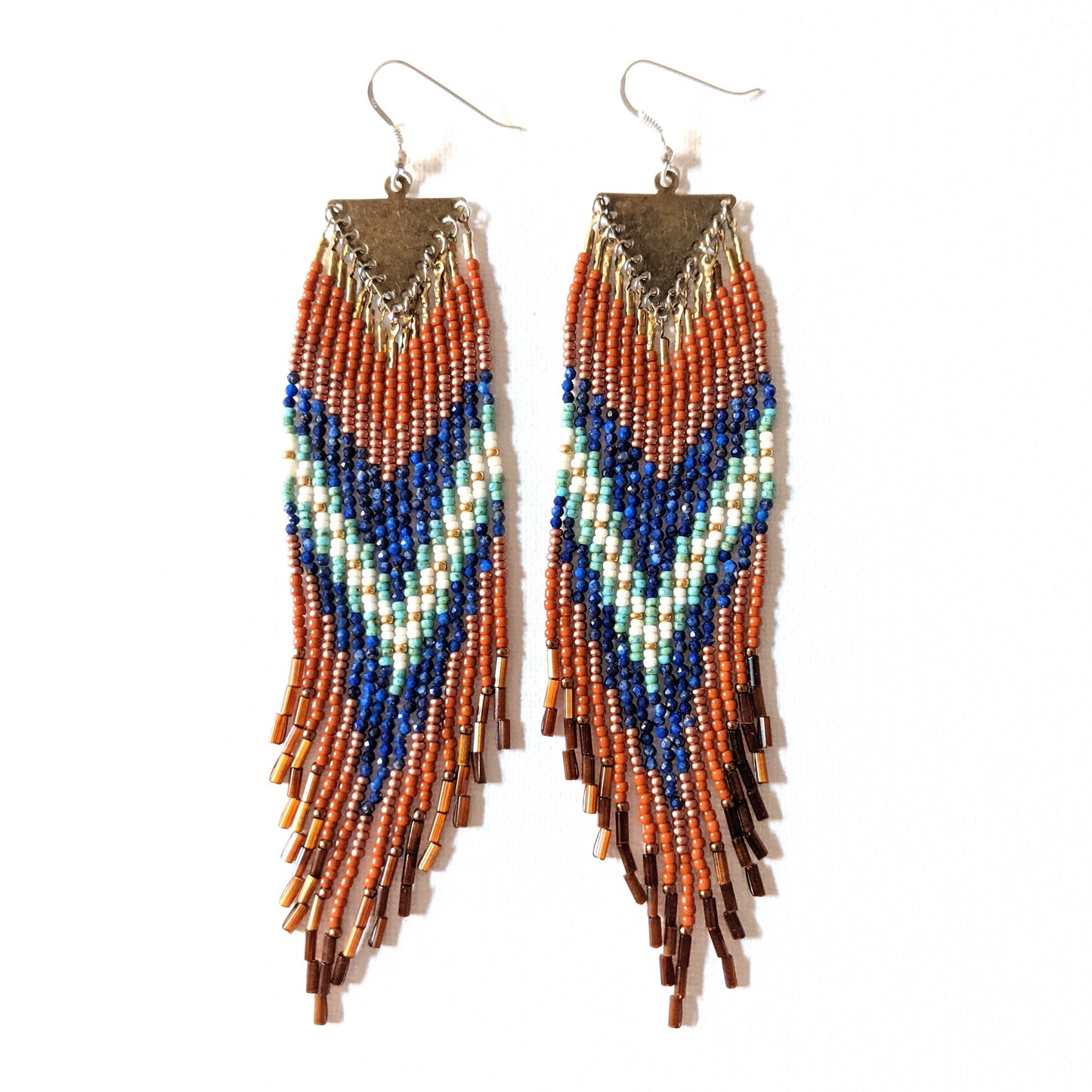 Maya Zion Lapis Beaded Earrings