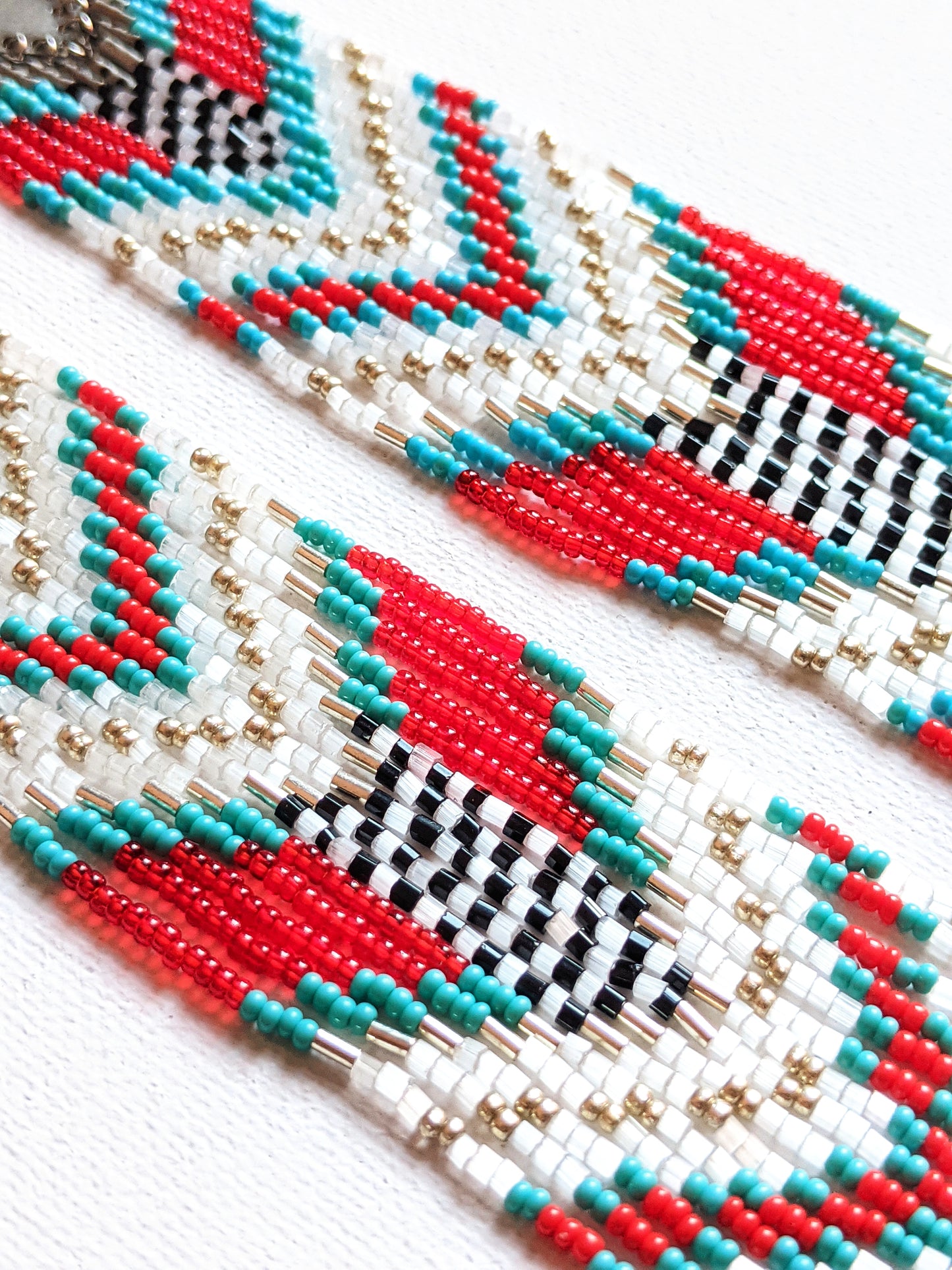 Misty Extra Long Native Beaded Earrings