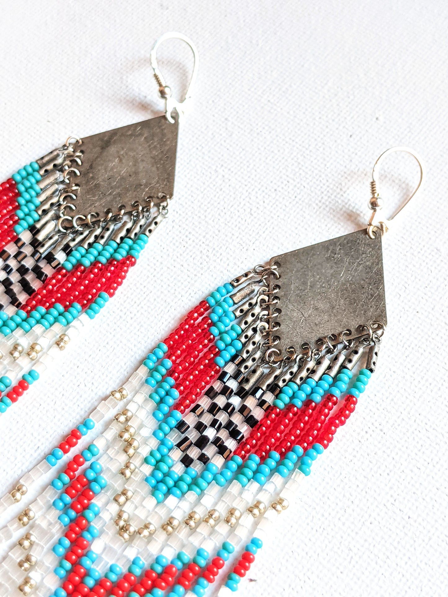 Misty Extra Long Native Beaded Earrings