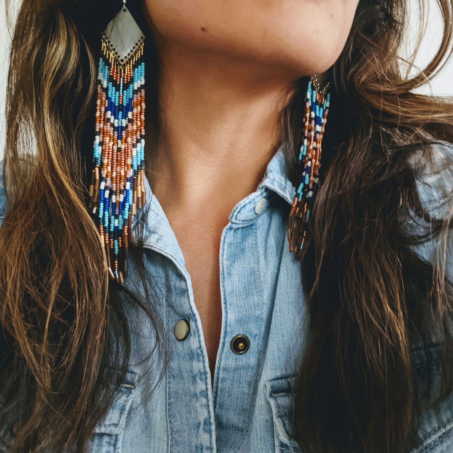 Ana American West Chevron-Fransenohrringe