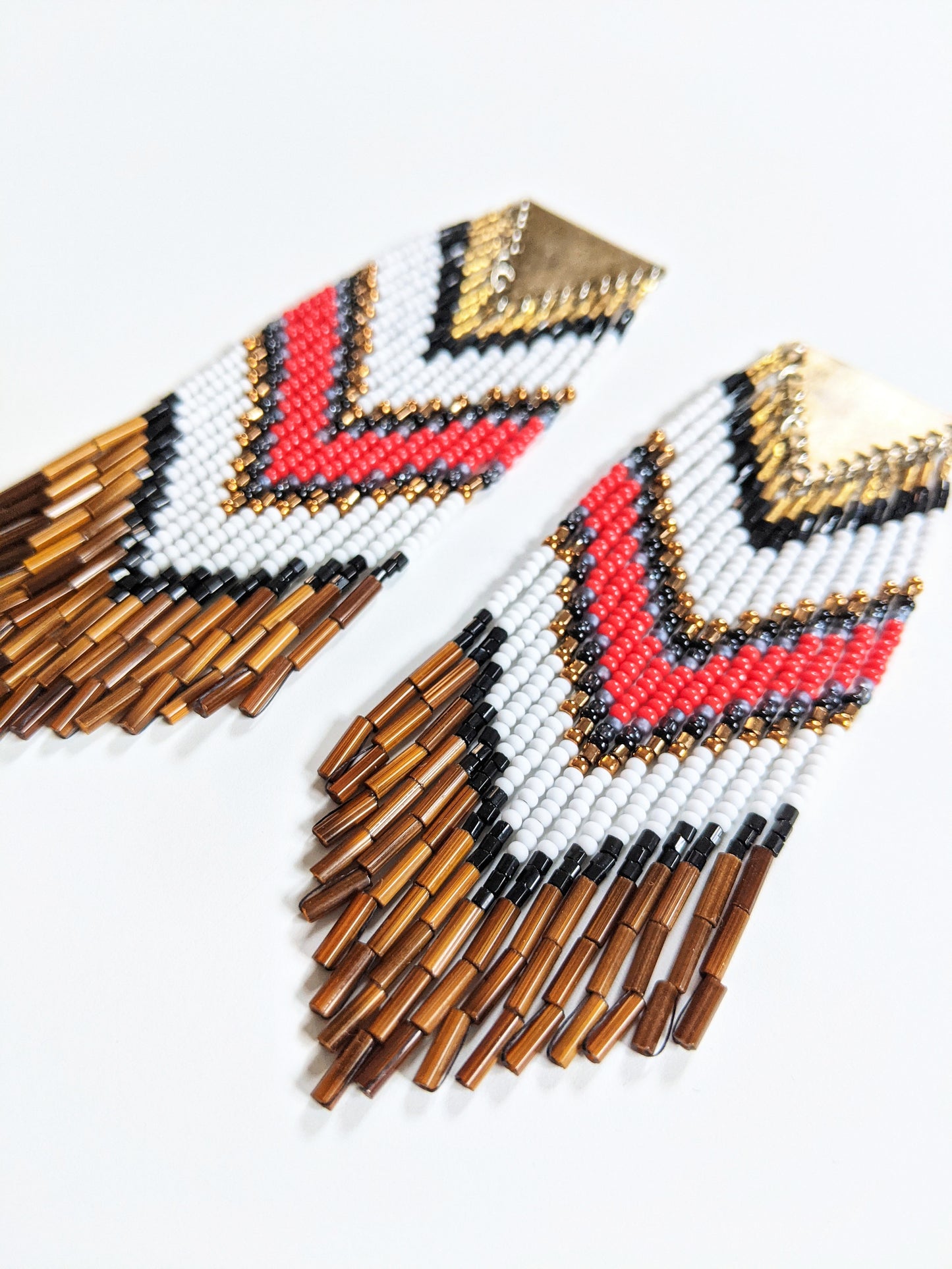 Juana Red Chevron Earrings