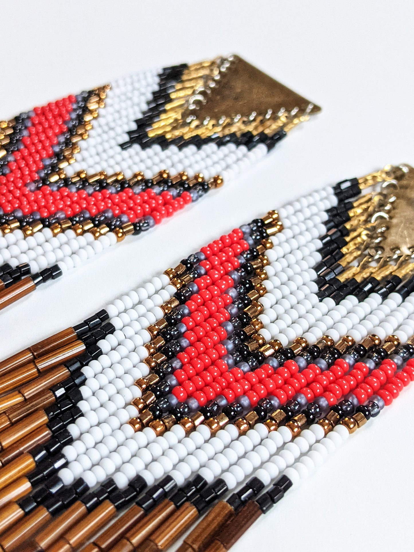 Juana Red Chevron Earrings