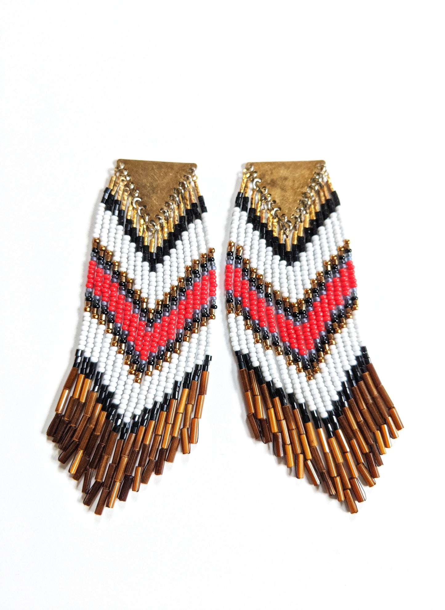 Juana Red Chevron Earrings