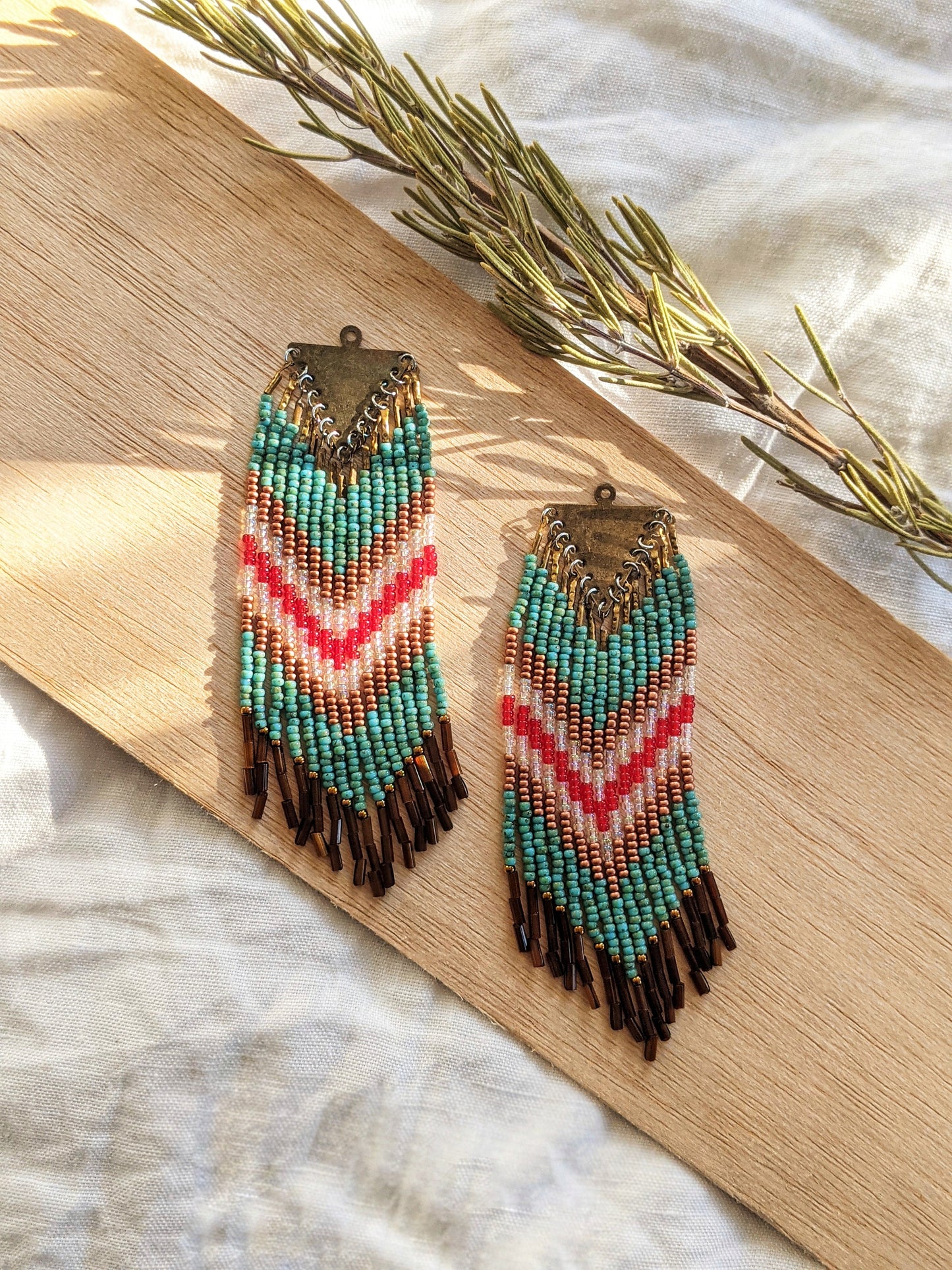Adrienne Turquoise Seed Bead Earrings