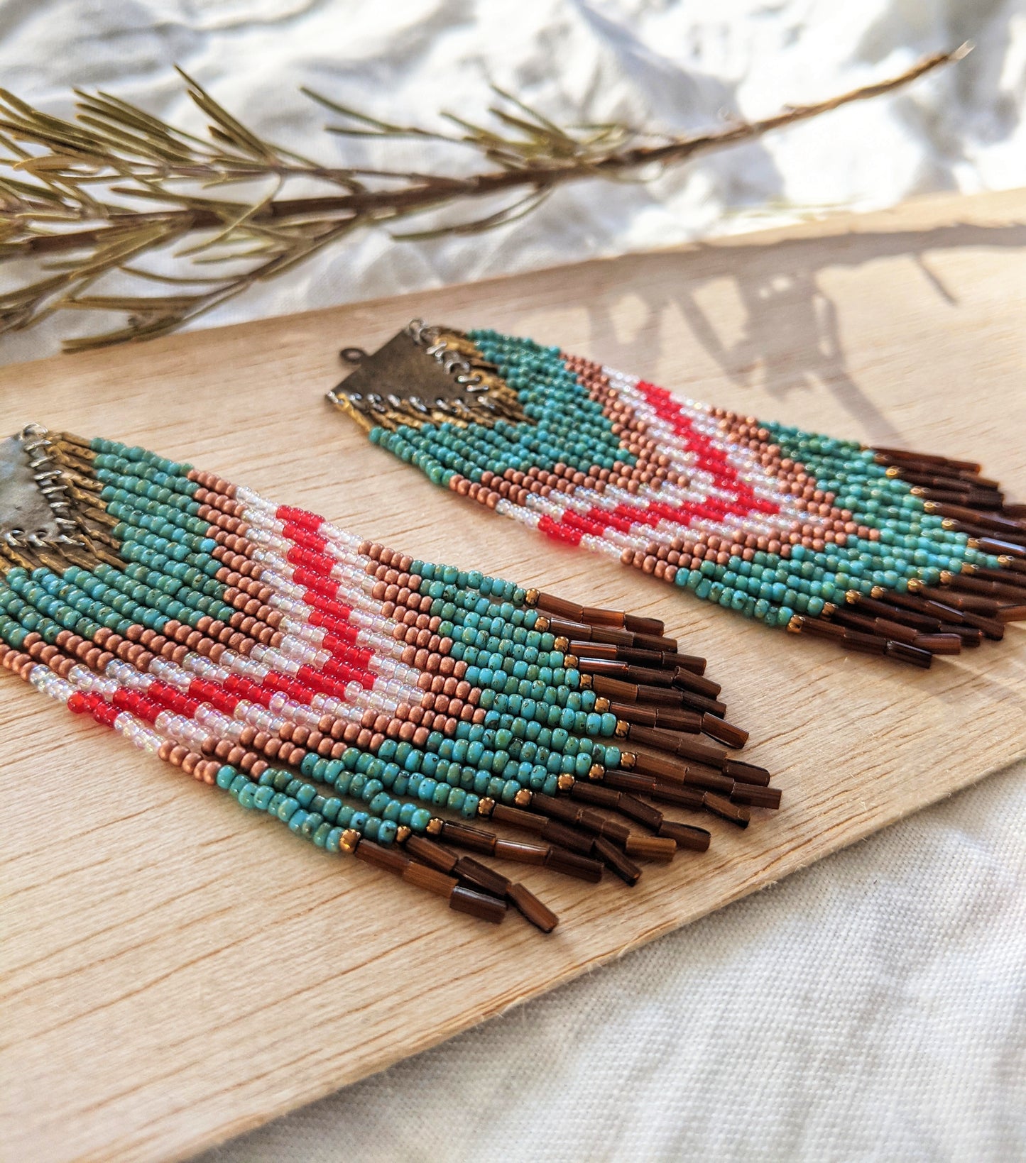 Adrienne Turquoise Seed Bead Earrings