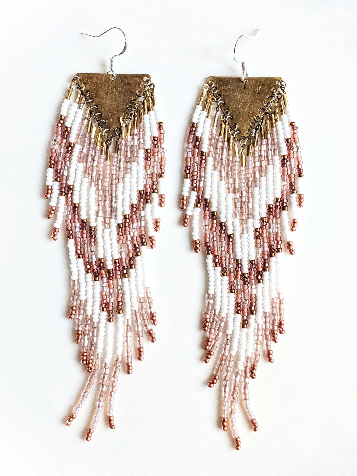 Gouyen Pink Native Beaded Earrings