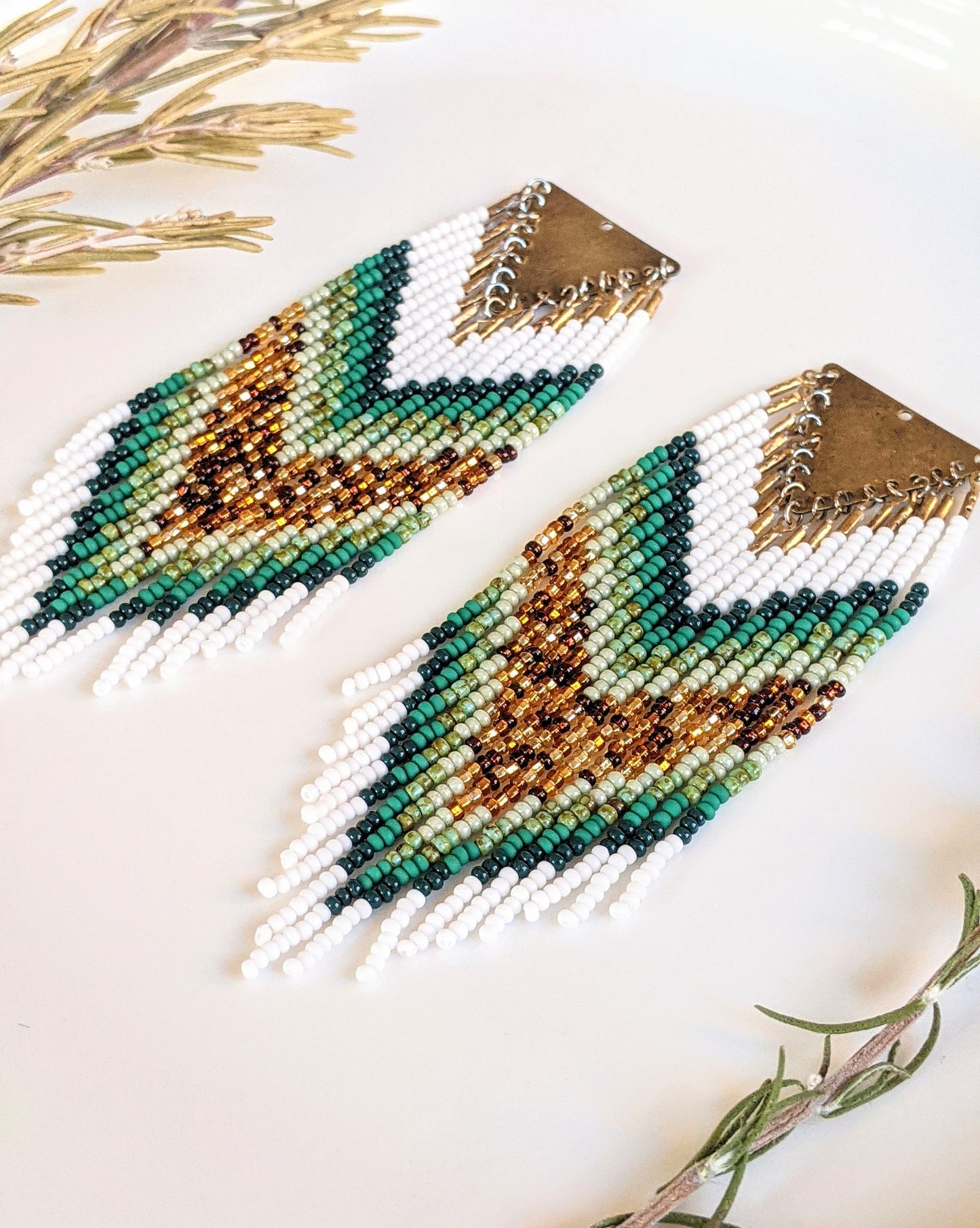 Rosa Parks Green Beaded Earrings