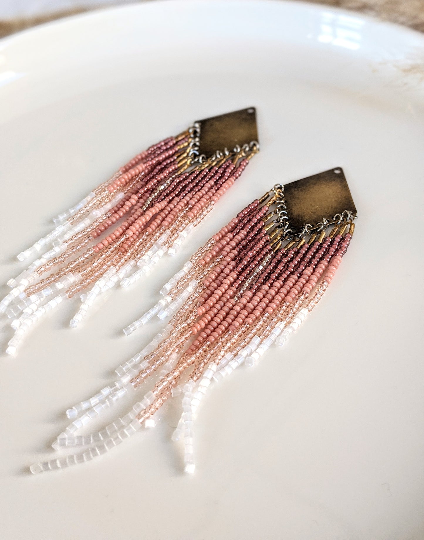 Pink Seed Bead Earrings | Moon & Milk