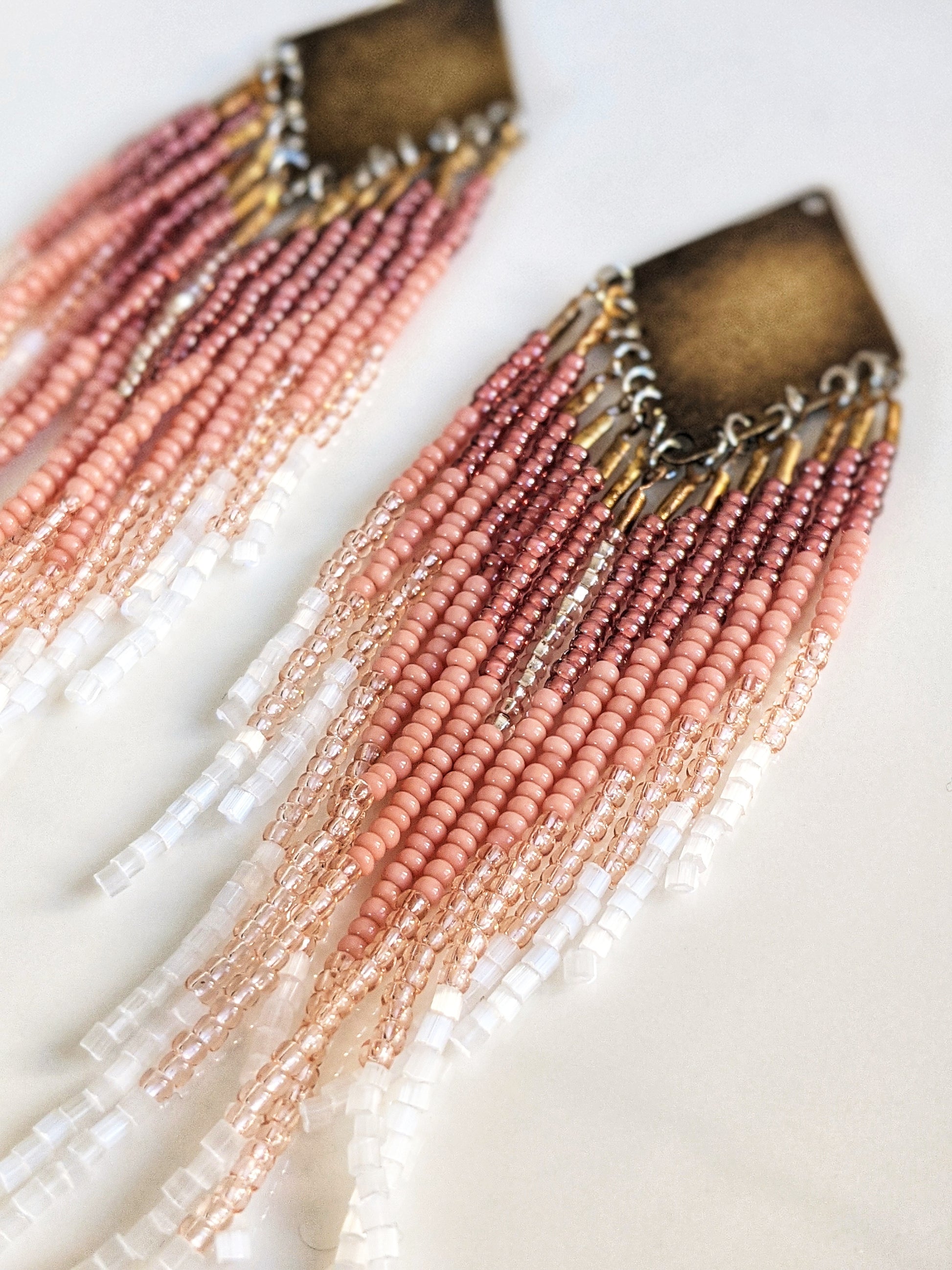 Pink Seed Bead Earrings | Moon & Milk