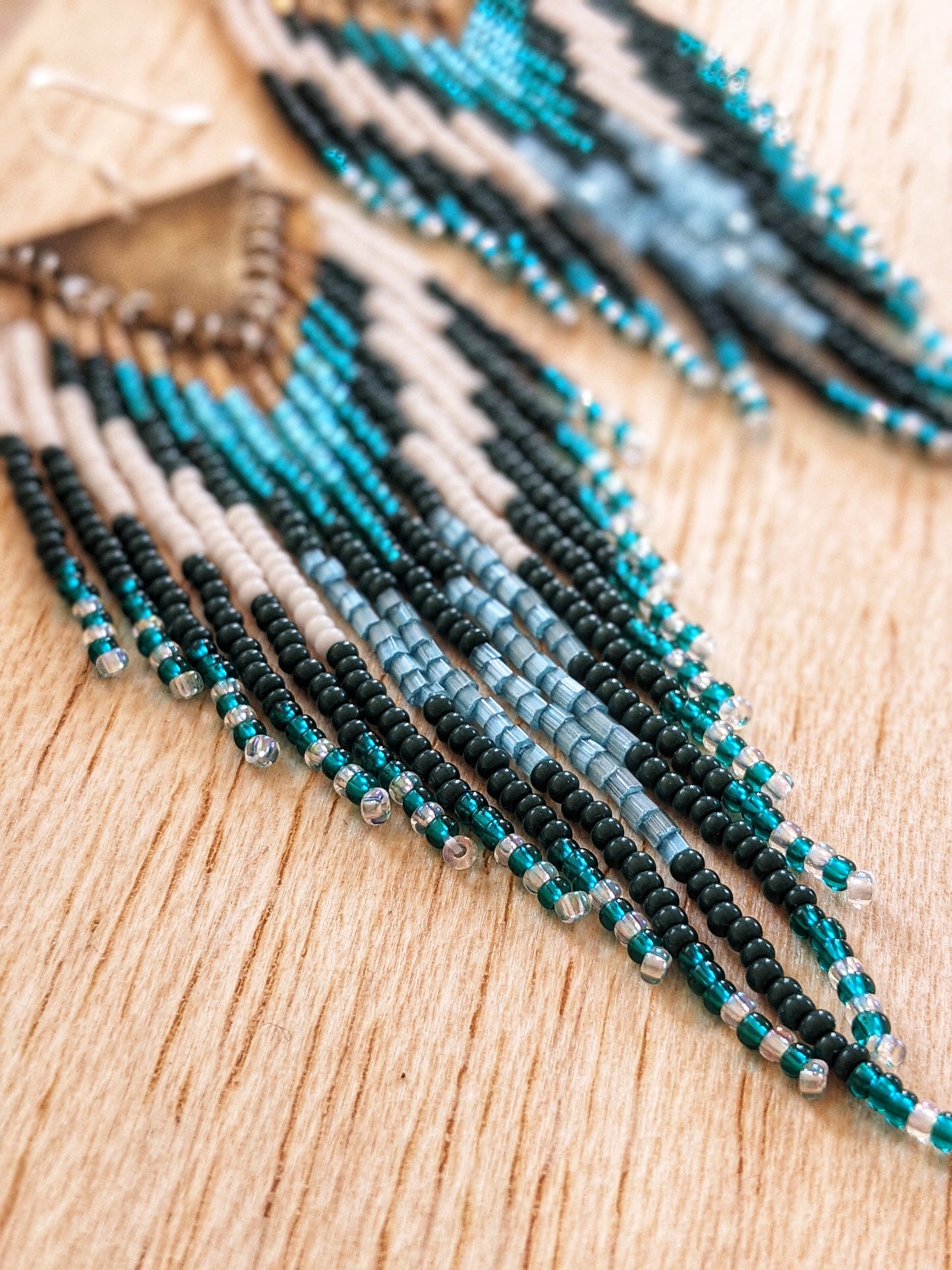 Khalida Teal Boho Beaded Earrings
