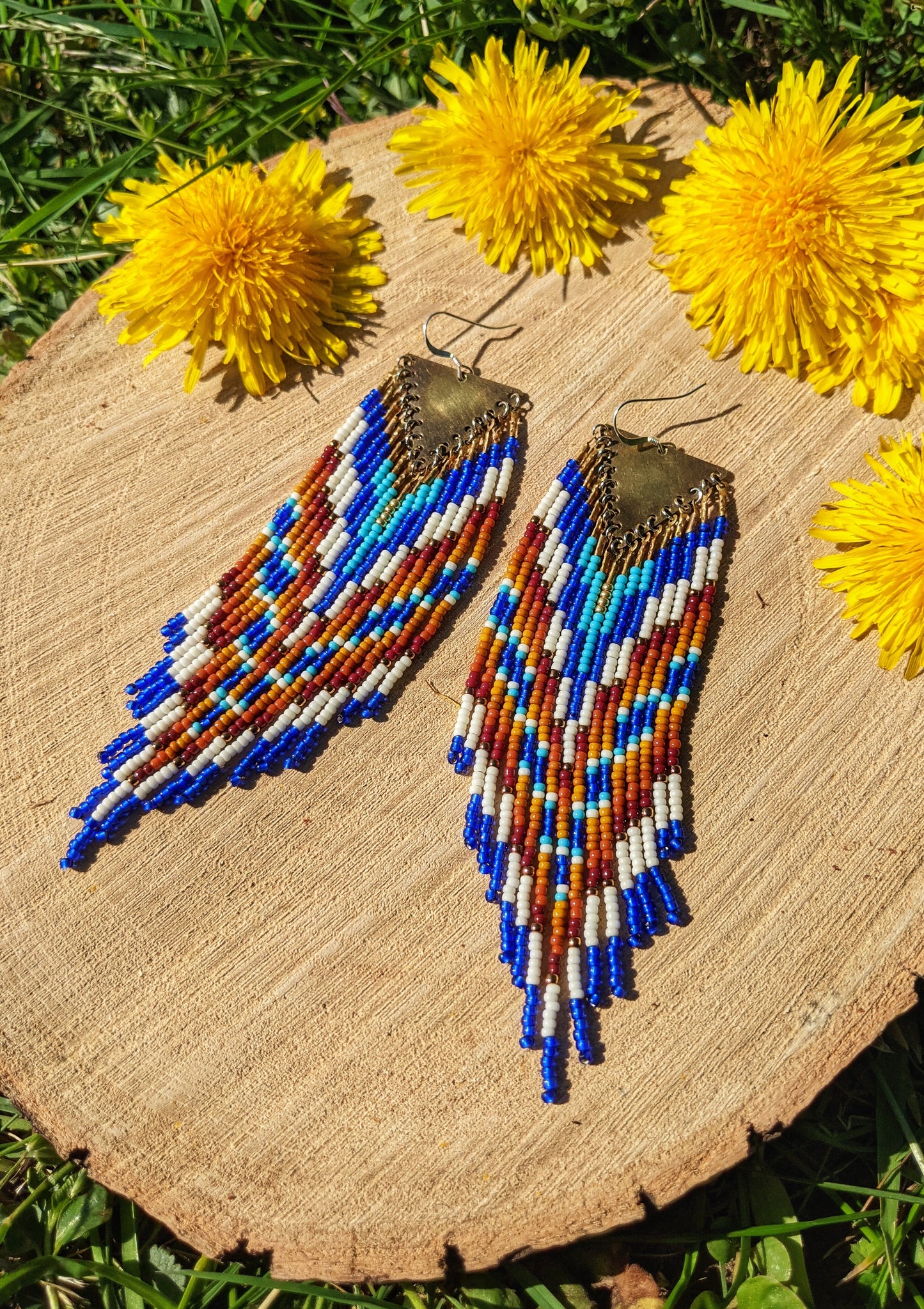Grandin Electric Blue Beaded Earrings
