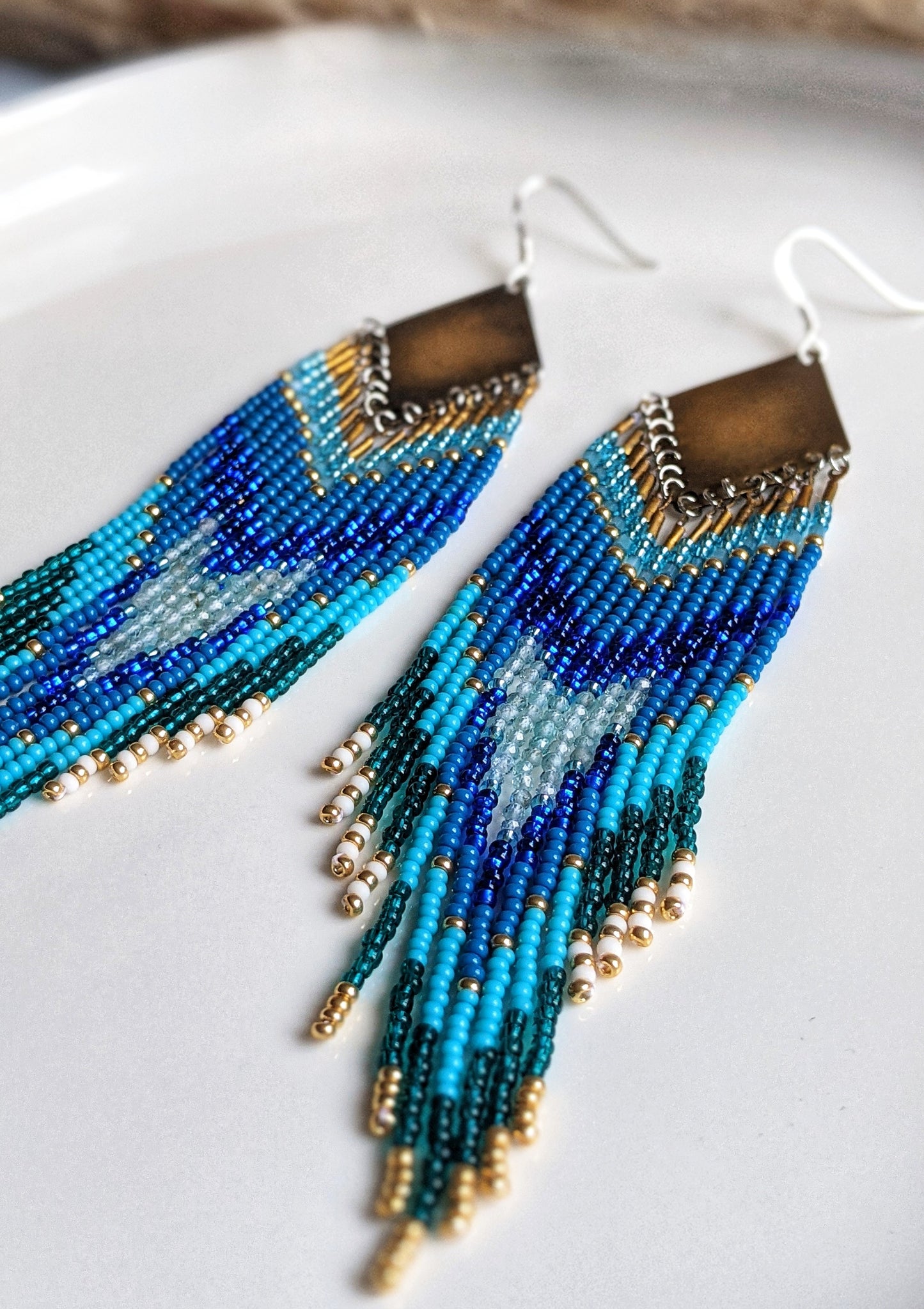 Boucles d'oreilles en perles bleues Winona Robin