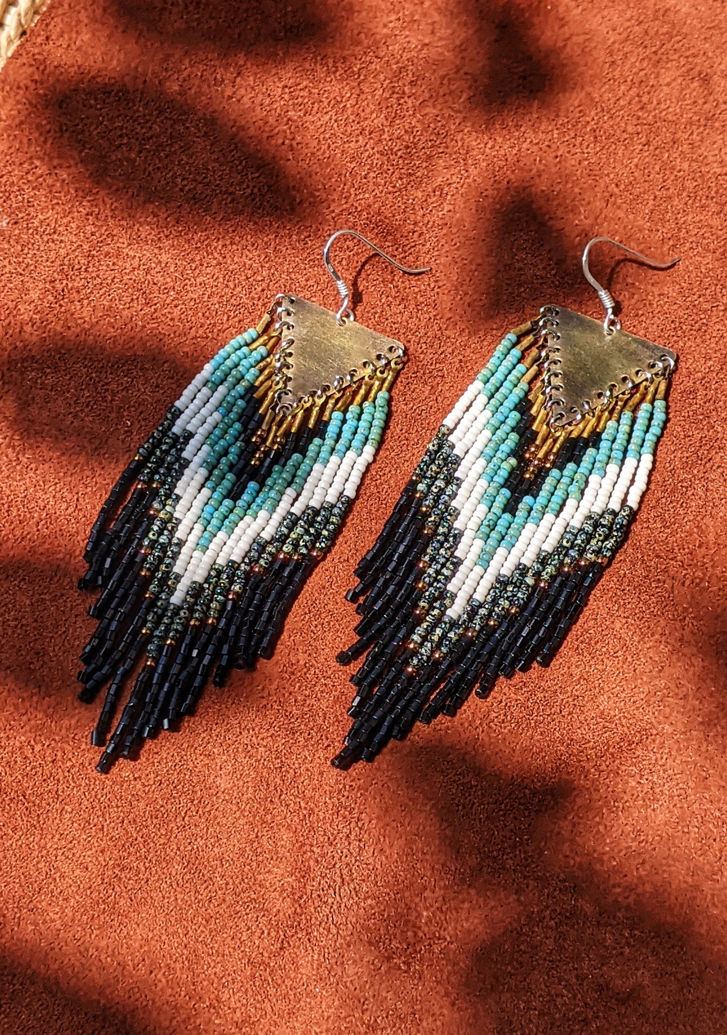 Marjane Black Turquoise Beaded Earrings