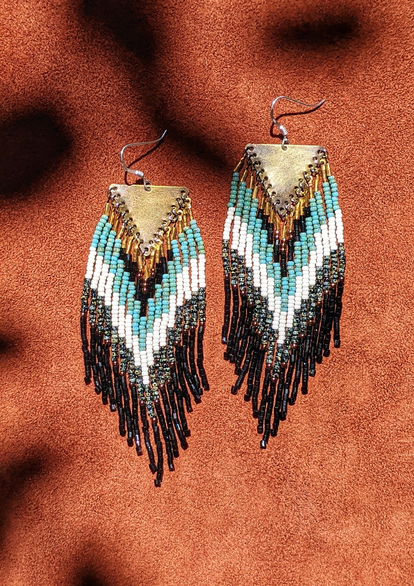 Marjane Black Turquoise Beaded Earrings
